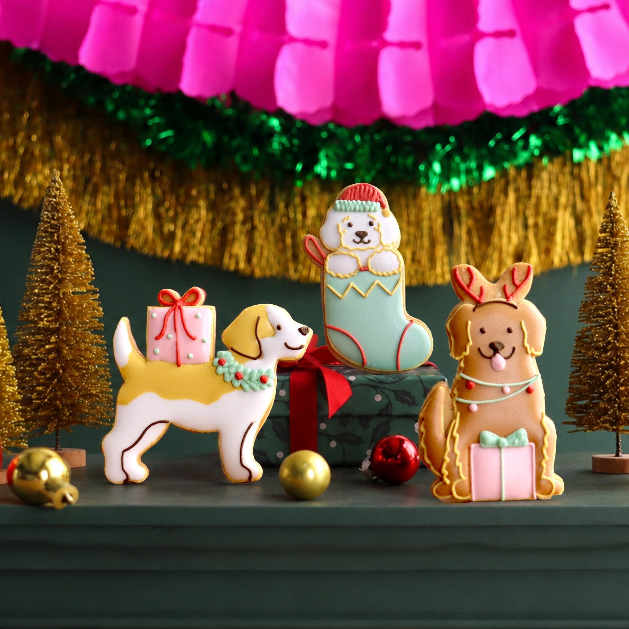 Festive Dogs Letterbox Biscuits - Biscuiteers