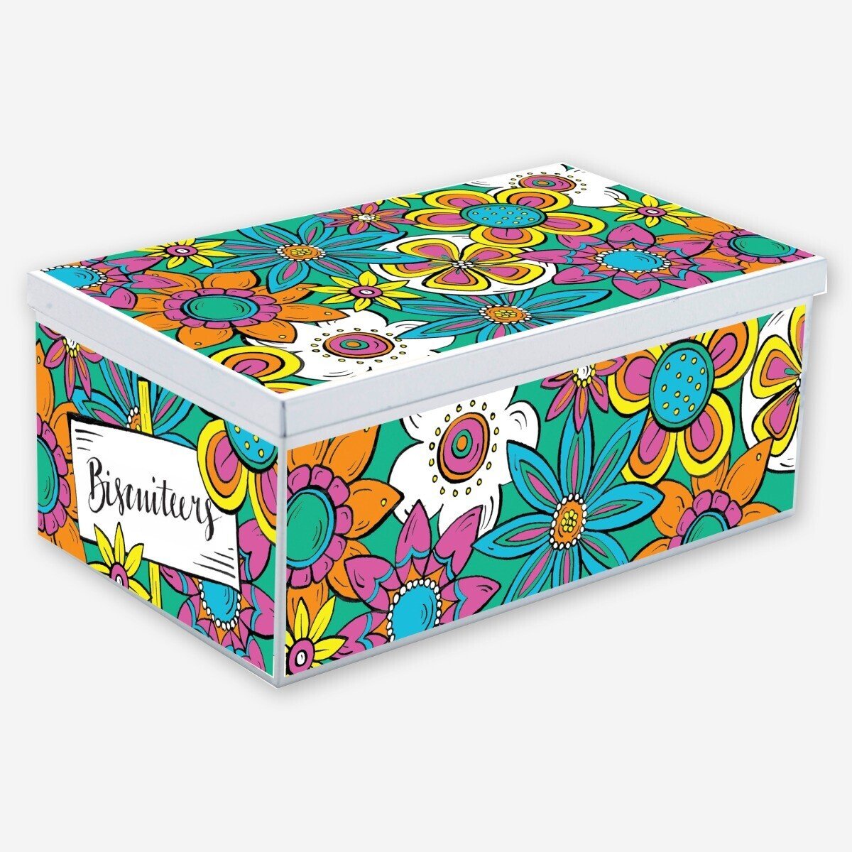 Flower Power Biscuit Tin - Biscuiteers