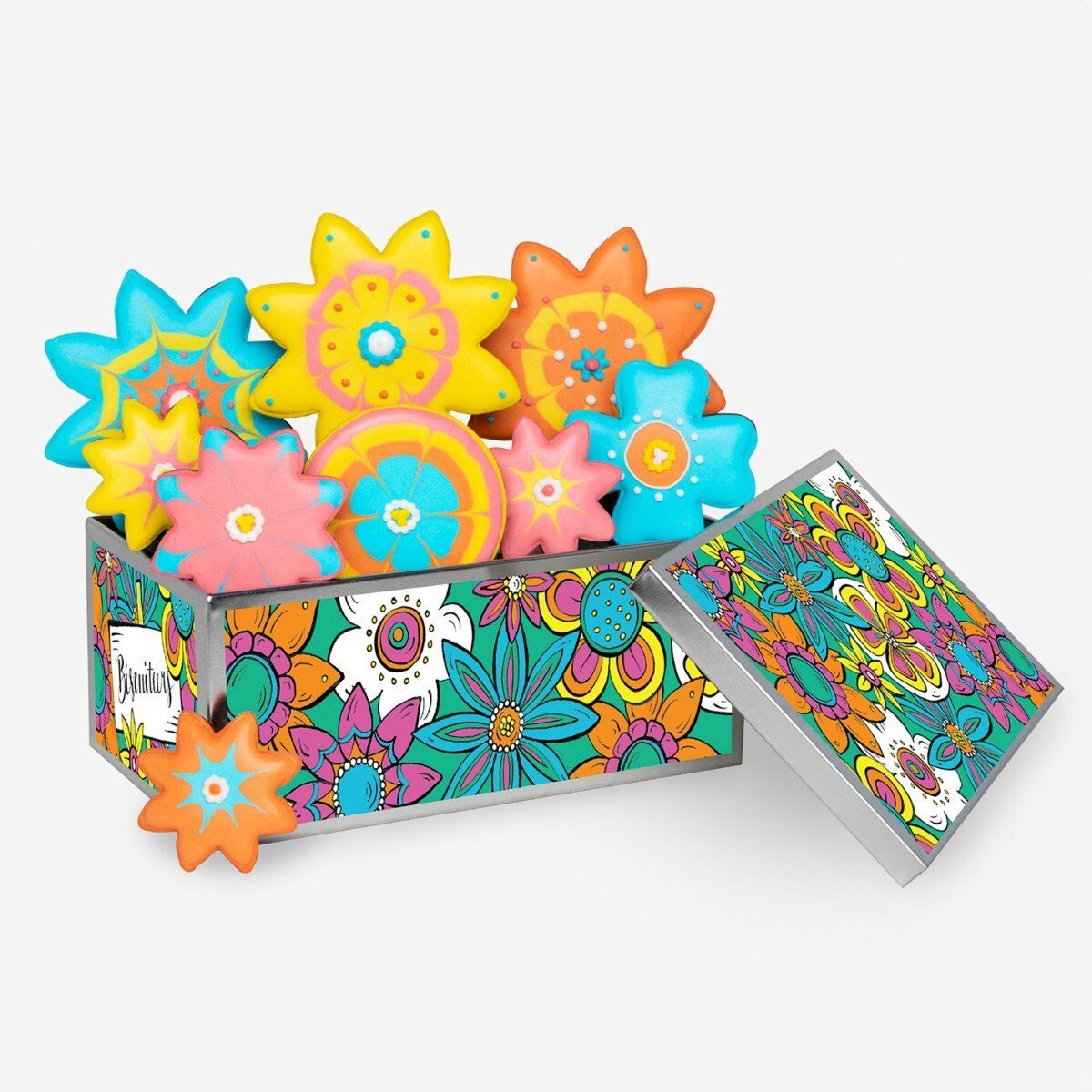 Flower Power Biscuit Tin - Biscuiteers