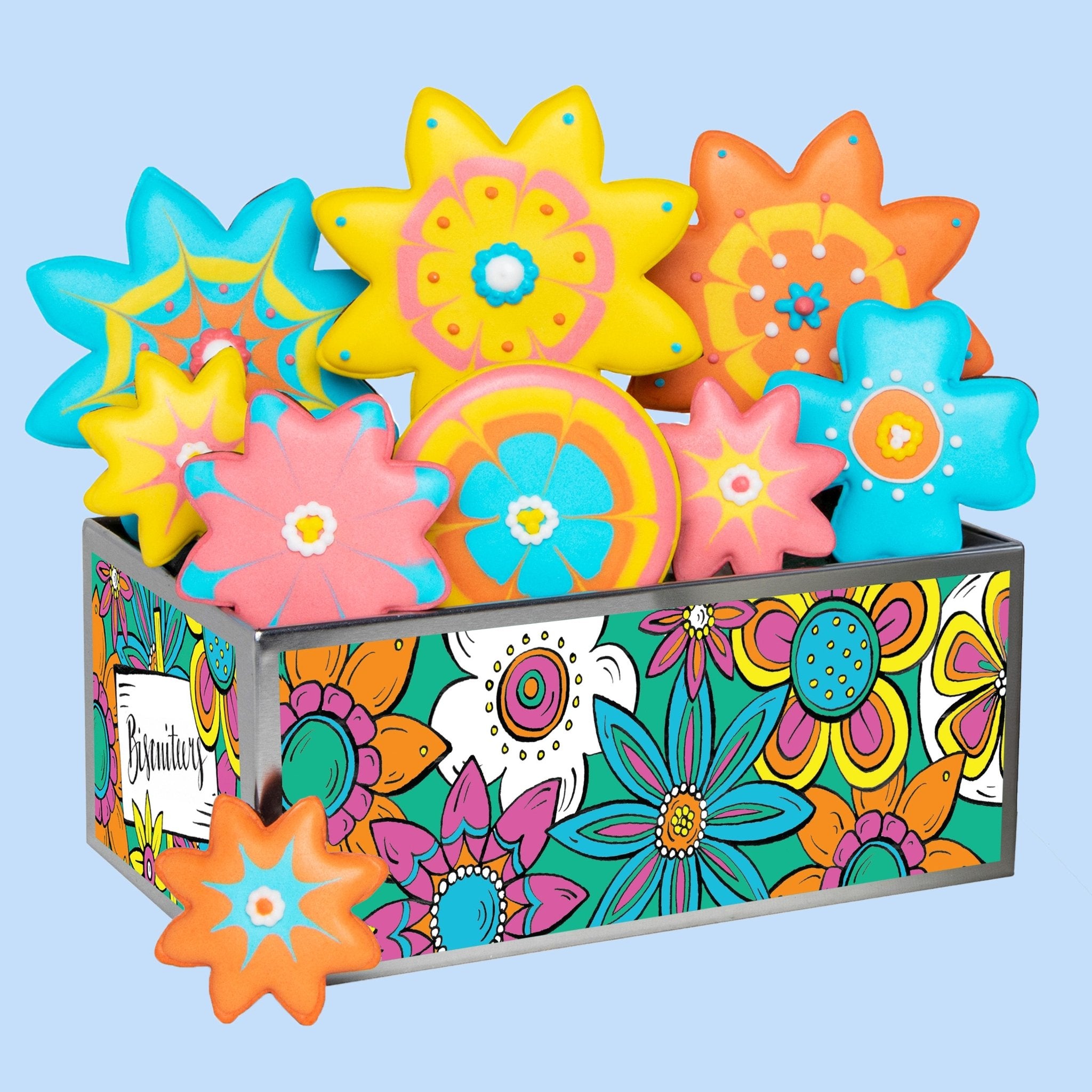 Flower Power Biscuit Tin - Biscuiteers