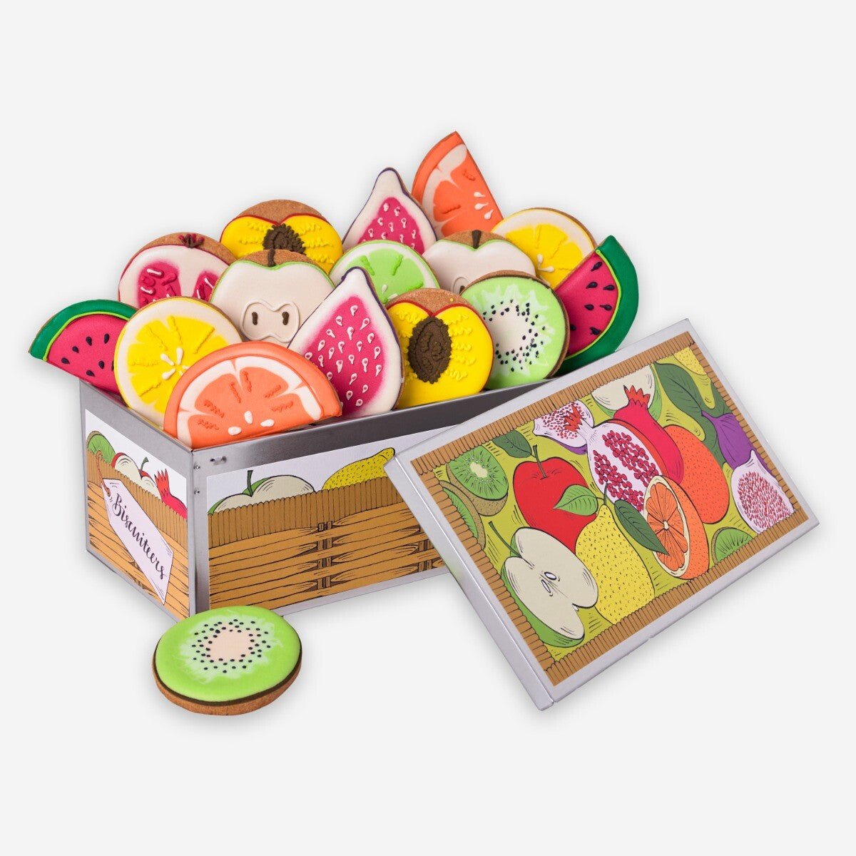 Fruit Basket Luxe Biscuit Tin - Biscuiteers