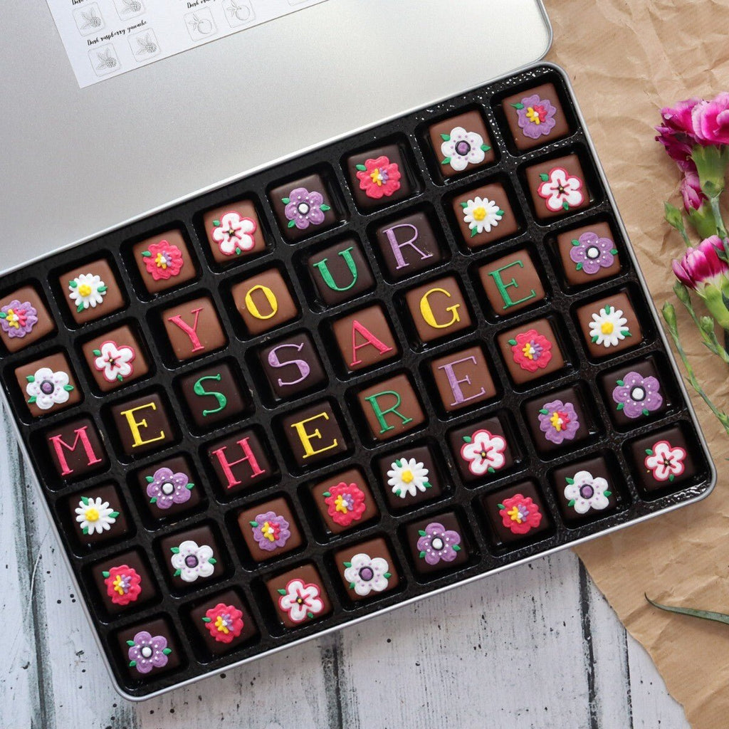 Giant Tin Personalised Bouquet Chocolates - Biscuiteers