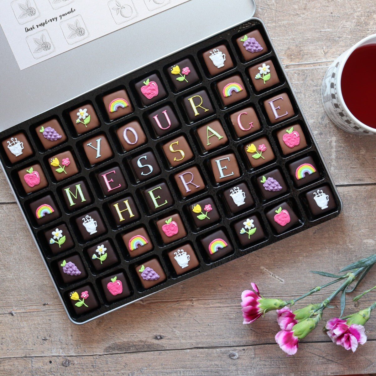 Giant Tin Personalised Get Well Soon Chocolates - Biscuiteers