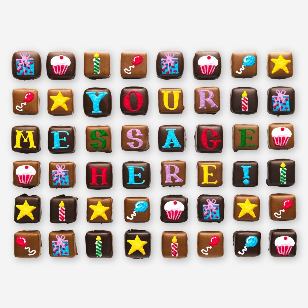 Giant Tin Personalised Happy Birthday Chocolates - Biscuiteers