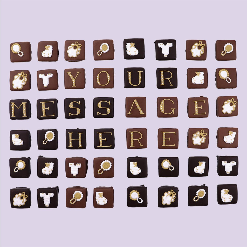 Giant Tin Personalised New Baby Chocolates - Biscuiteers