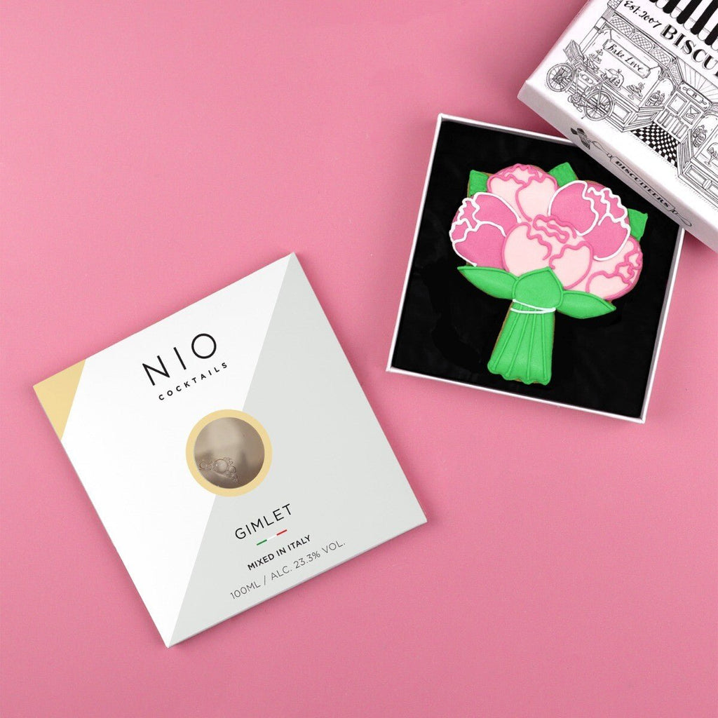 Gin & Blossoms Mini Gift Box - Biscuiteers
