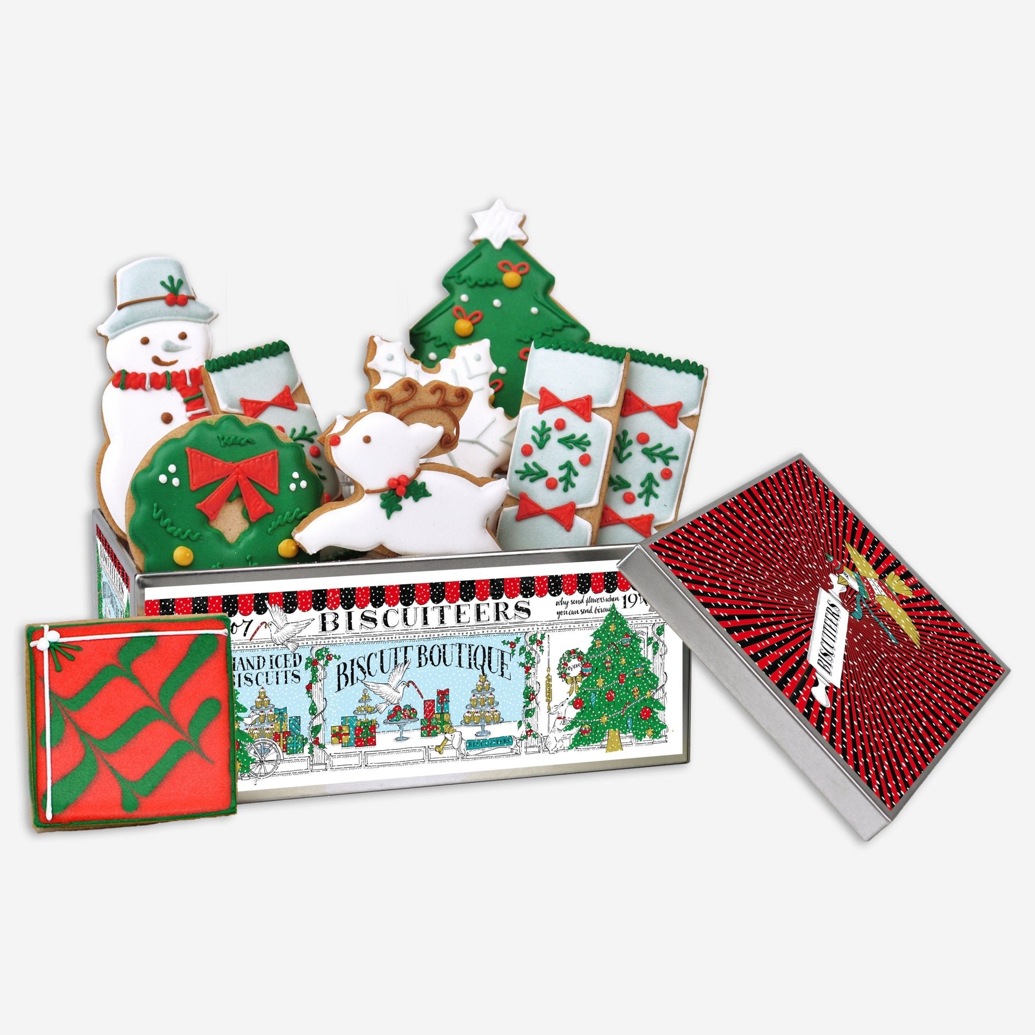 Gingerbread Happy Christmas Biscuit Tin - Biscuiteers