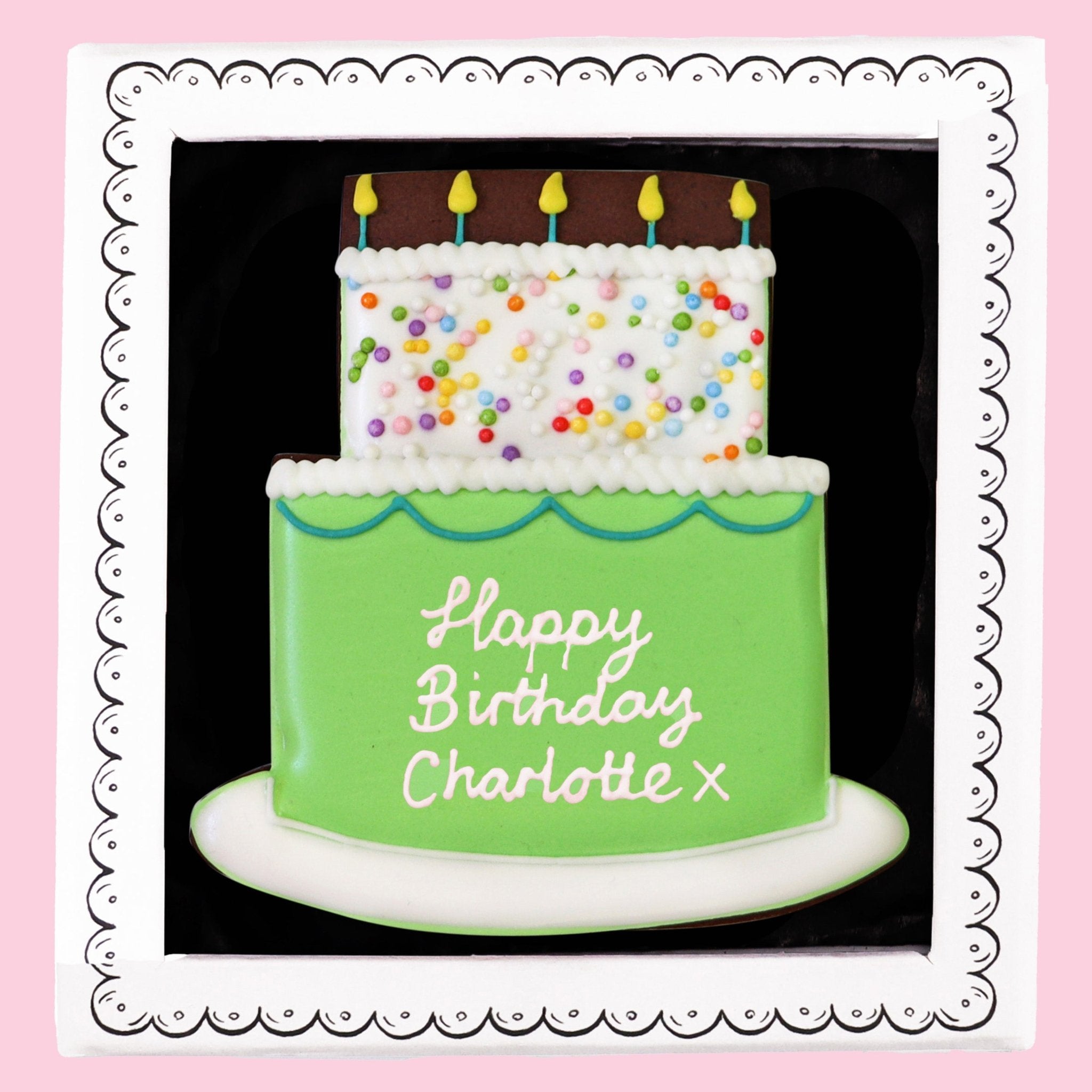 Personalised Birthday Cake Letterbox Biscuit