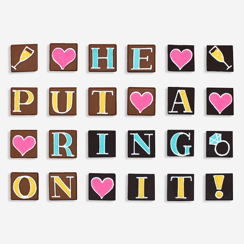 He Put A Ring On It Medium Tin Of Chocolates - Biscuiteers