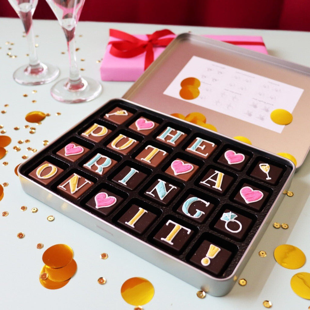 He Put A Ring On It Medium Tin Of Chocolates - Biscuiteers