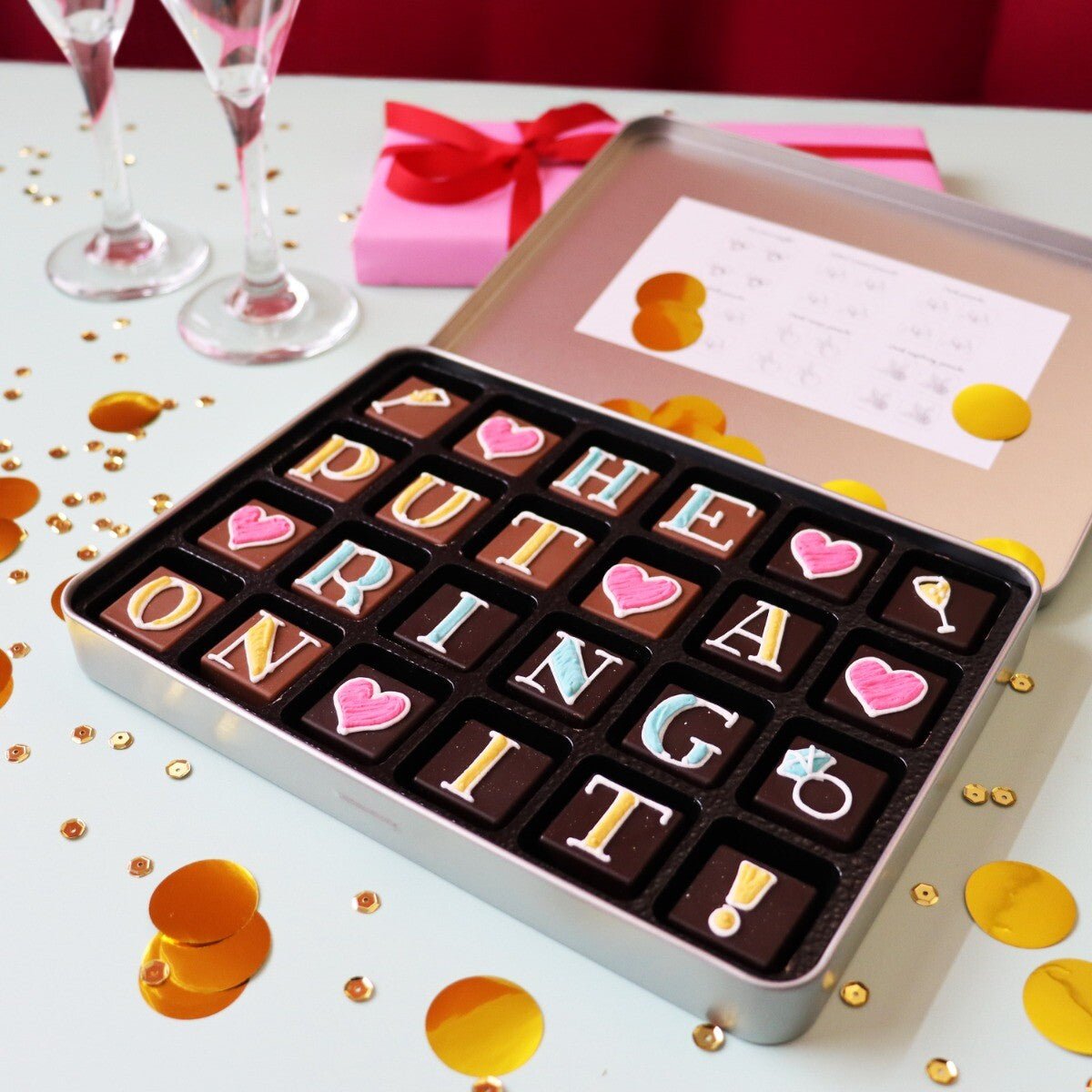 He Put A Ring On It Medium Tin Of Chocolates - Biscuiteers