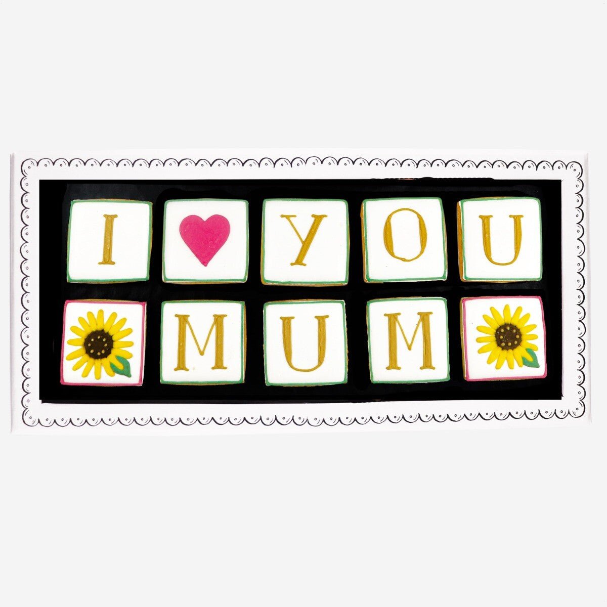 I Love You Mum Letterbox Biscuits - Biscuiteers