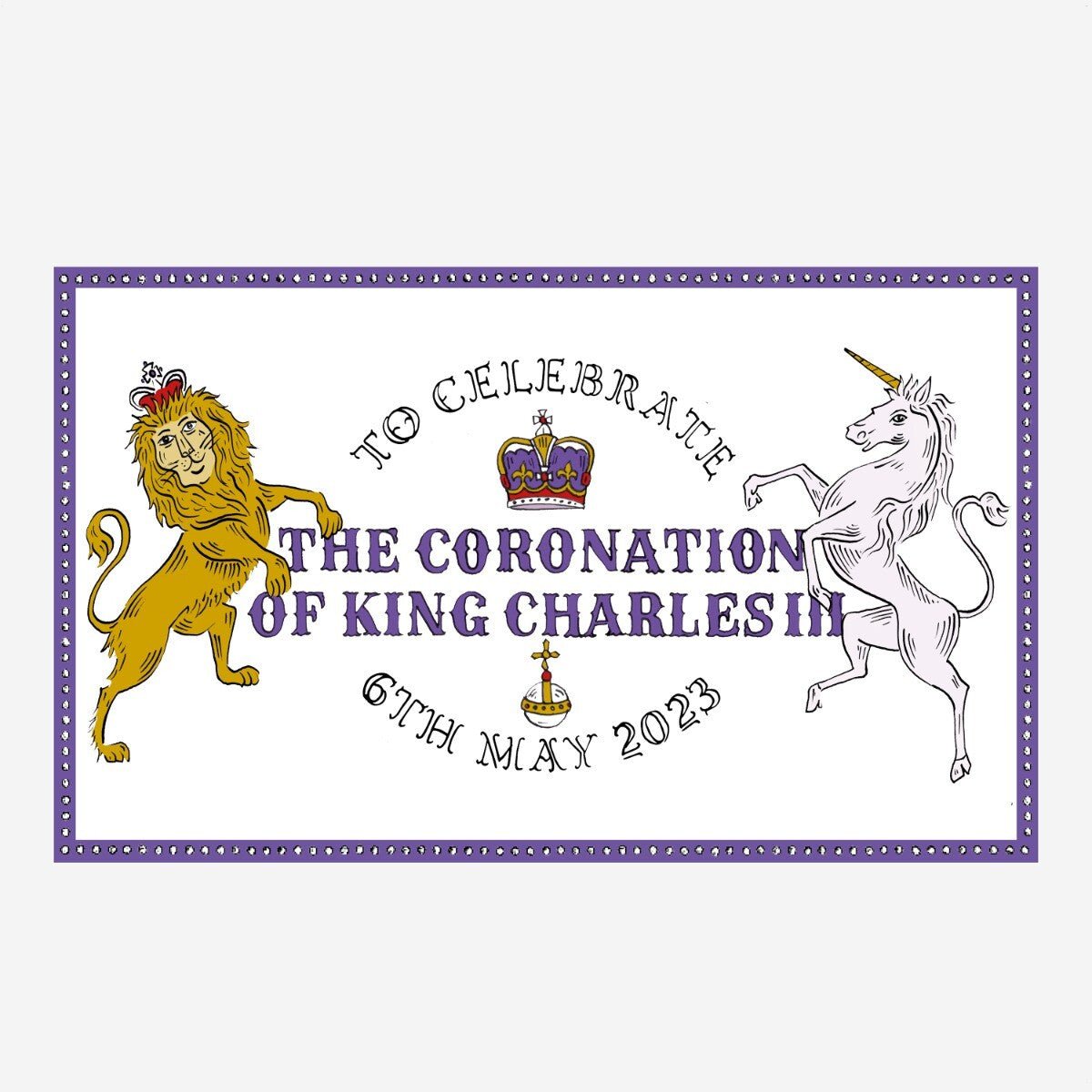 King Charles III Coronation Tea Towel - Biscuiteers