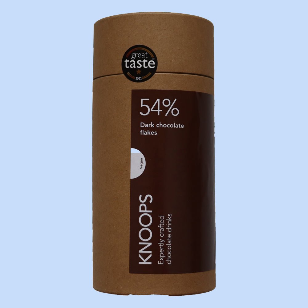 Knoops 54% Dark Hot Chocolate Flakes Tube - Biscuiteers