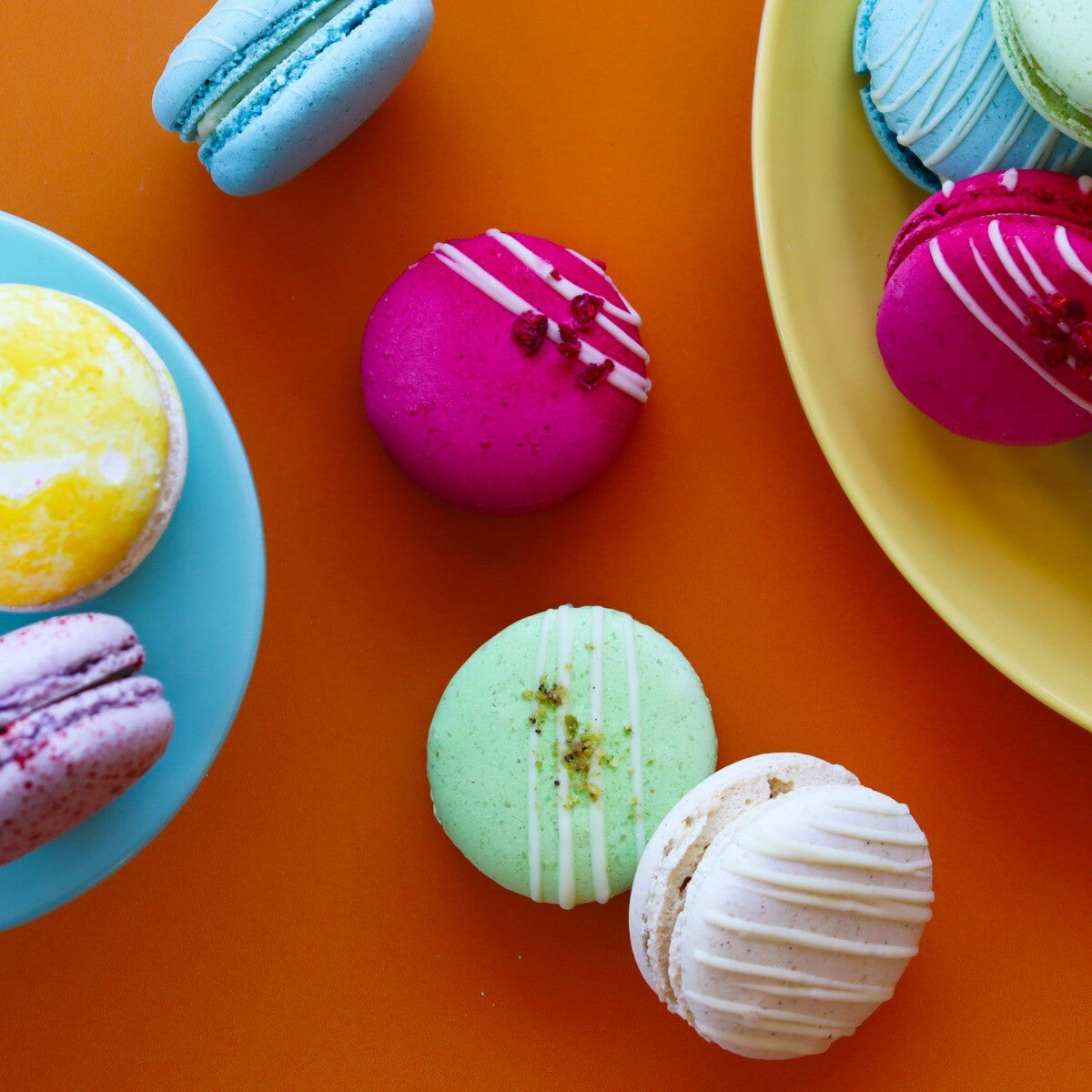 Rainbow Macarons Mini Gift Box with hand-iced biscuits, perfect personalized birthday gift for any occasion.