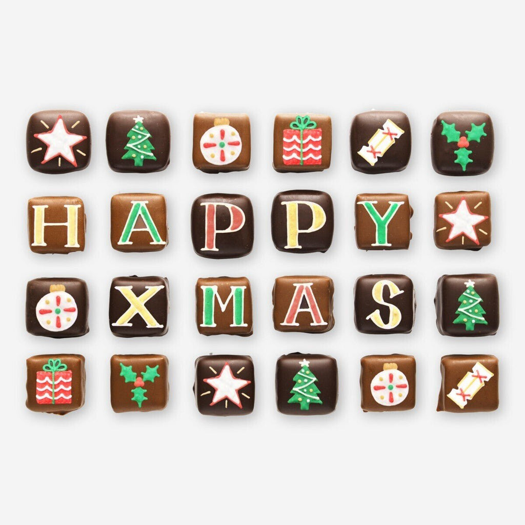 Medium Tin Happy Christmas Chocolates - Biscuiteers