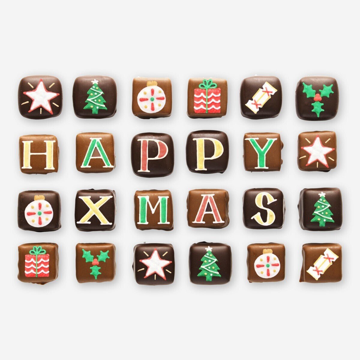 Medium Tin Happy Christmas Chocolates - Biscuiteers