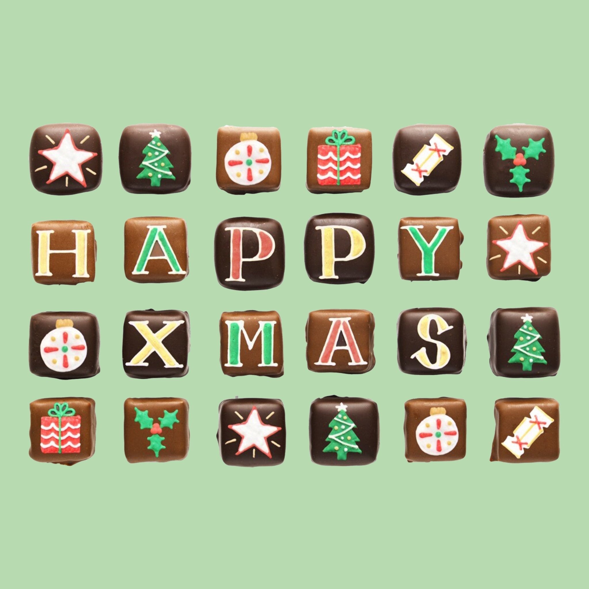 Medium Tin Happy Christmas Chocolates - Biscuiteers