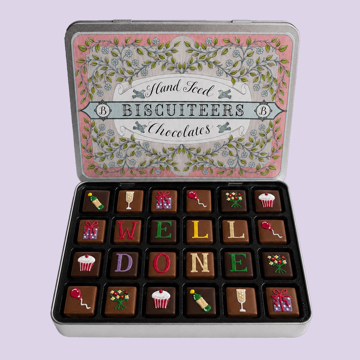 Medium Tin Personalised Well Done Chocolates - Biscuiteers