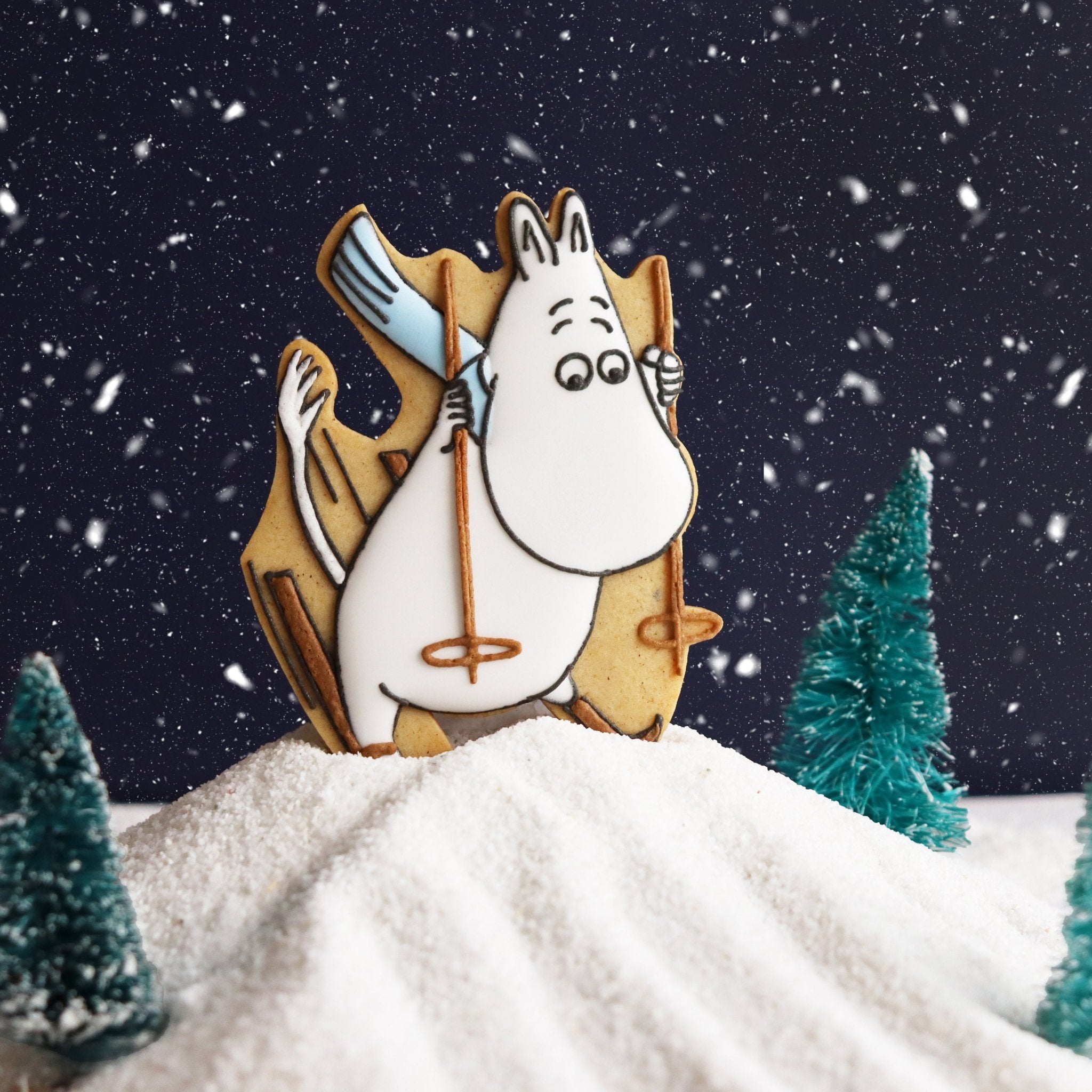 Moomintroll on Skis Letterbox Biscuit - Biscuiteers