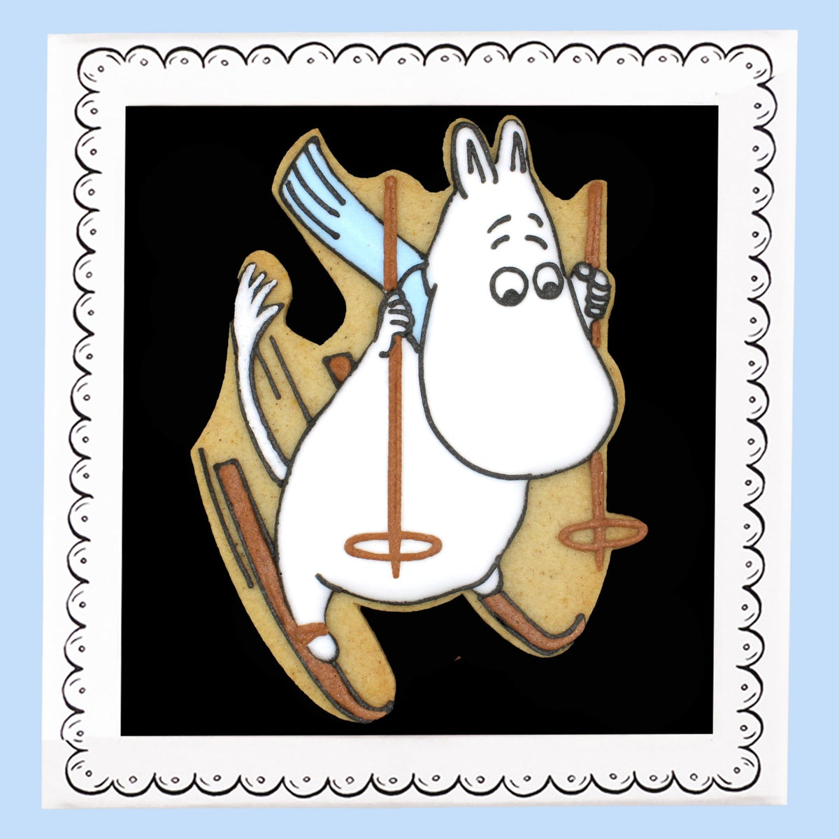 Moomintroll on Skis Letterbox Biscuit - Biscuiteers