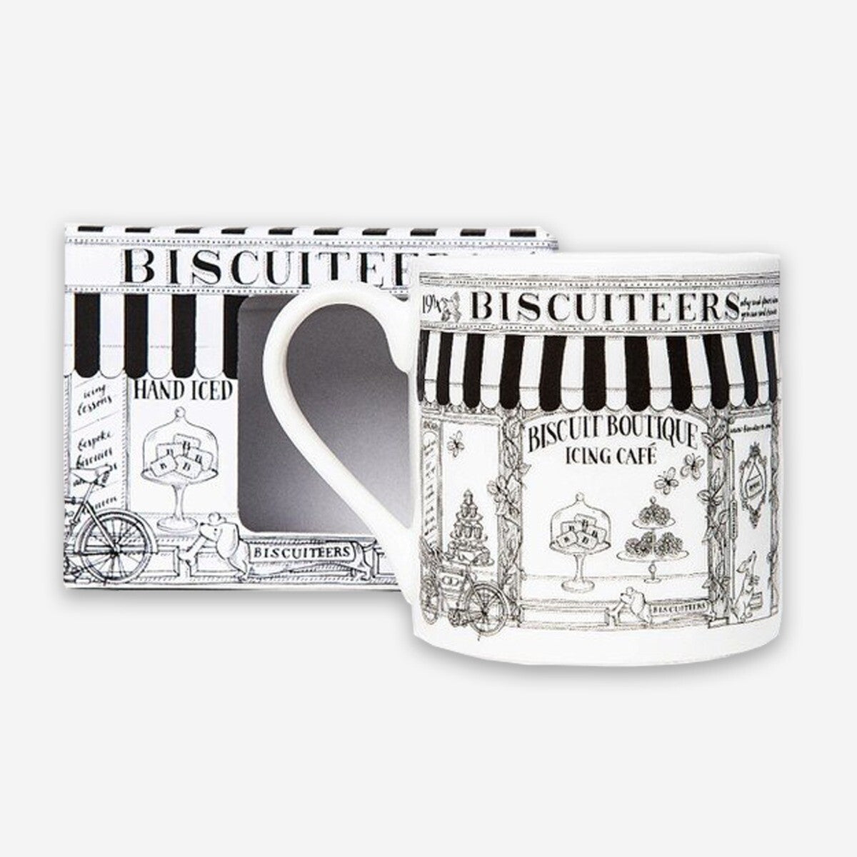 Hand-iced Biscuiteers Mug, perfect personalised birthday gift, featuring intricate biscuit designs for a unique treat.