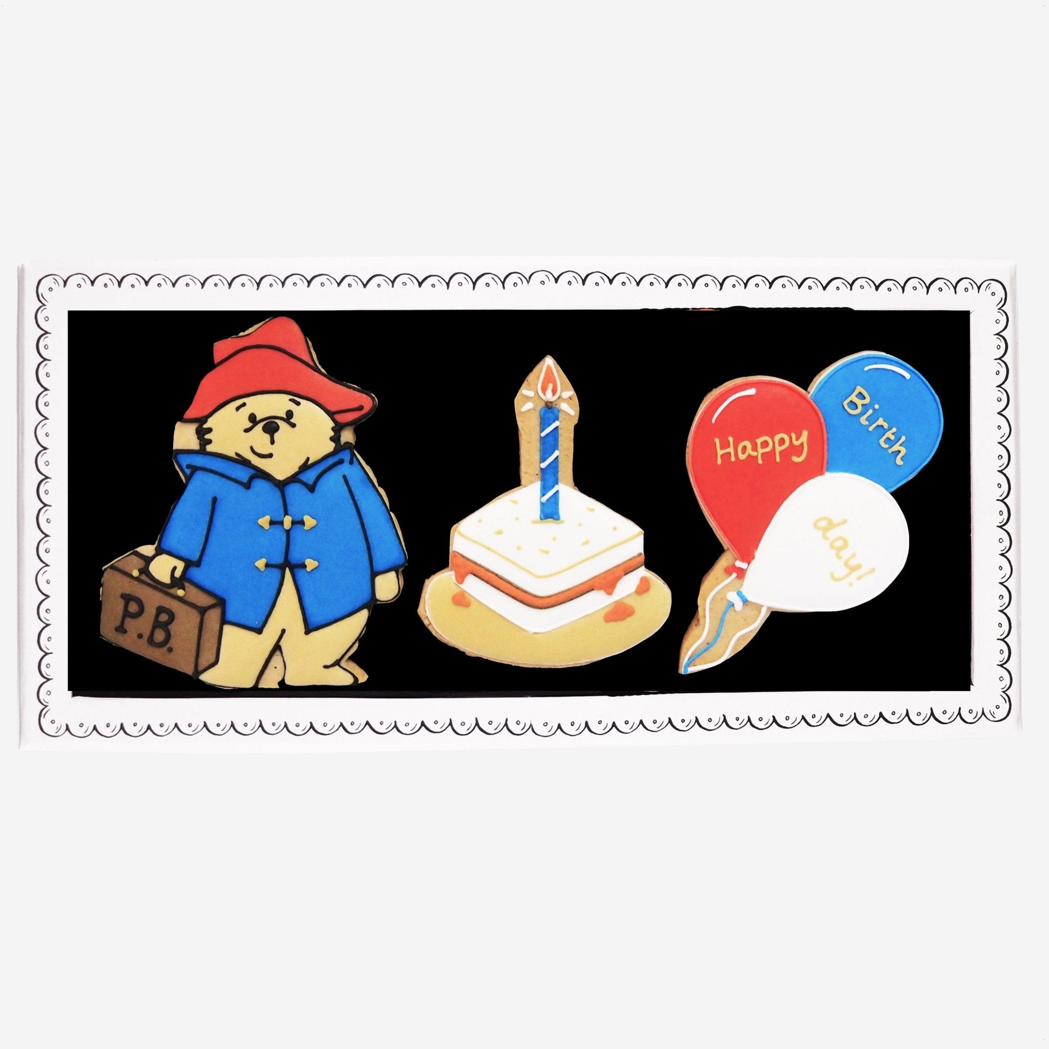 Paddington's Birthday Letterbox Biscuits - Biscuiteers