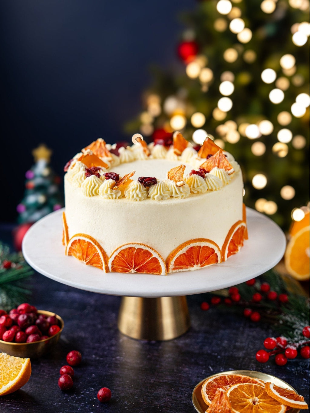 Patisserie Valerie Luxury Clementine & Cranberry Celebration Cake - Biscuiteers