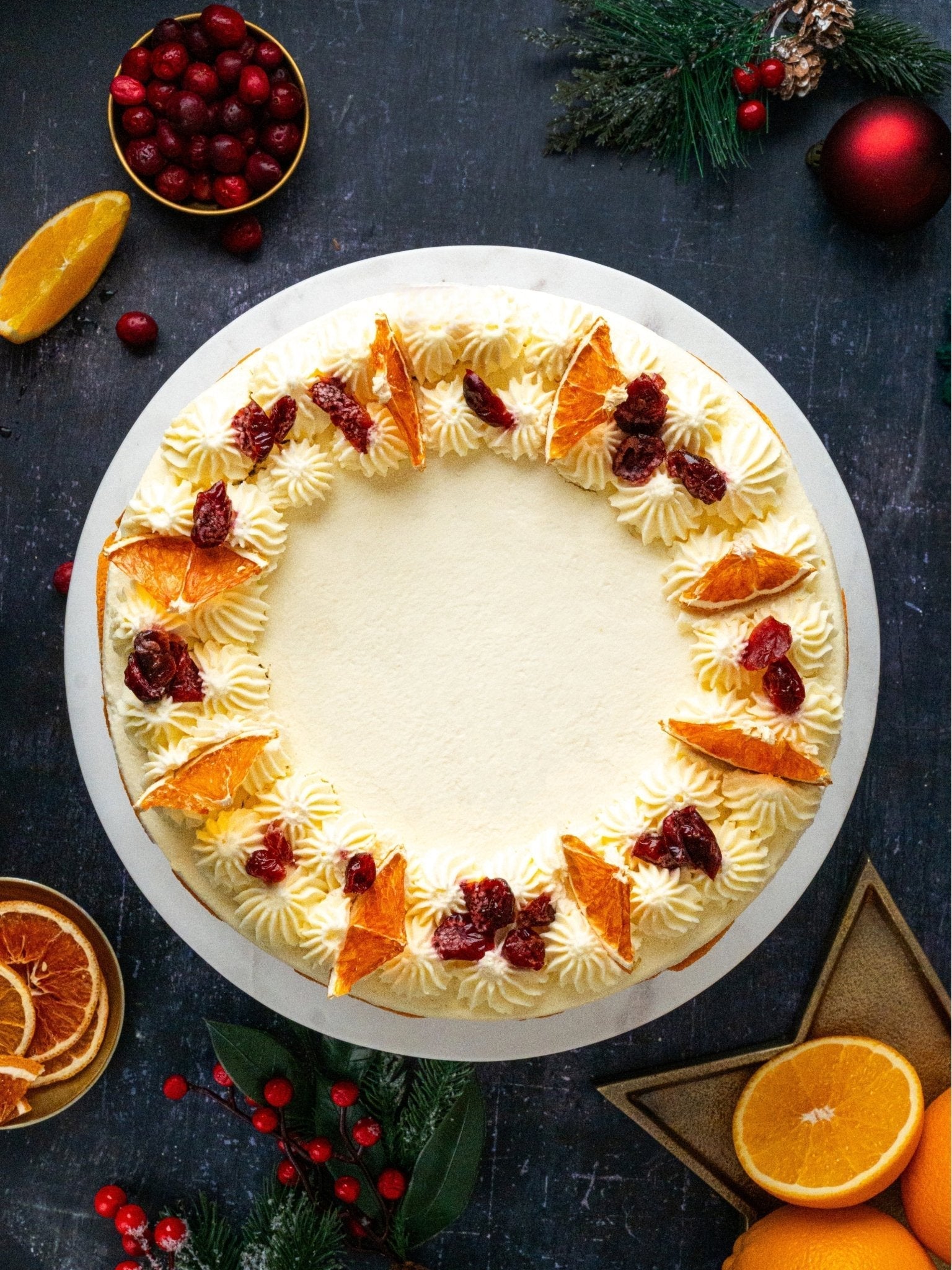 Patisserie Valerie Luxury Clementine & Cranberry Celebration Cake - Biscuiteers