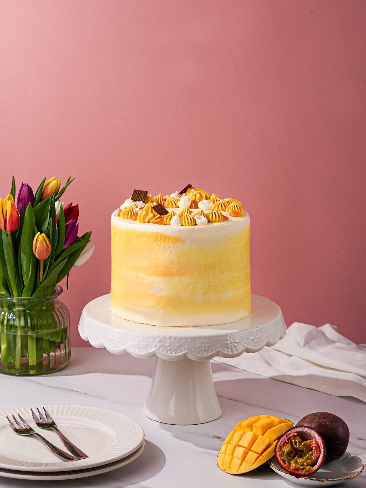 Patisserie Valerie Mango & Passionfruit Cake - Biscuiteers