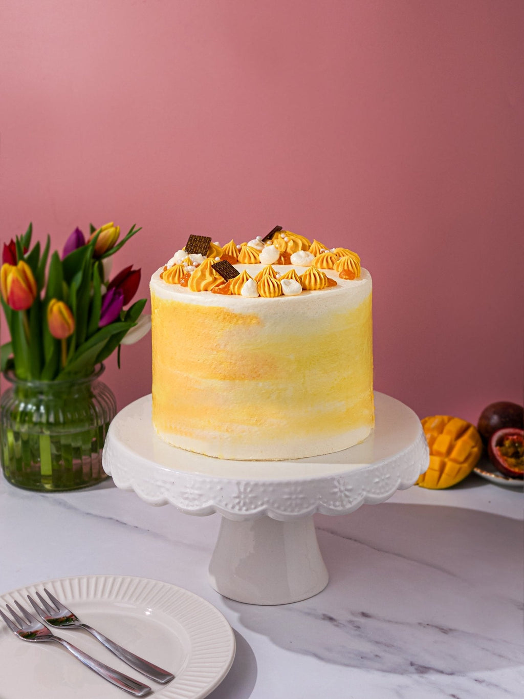 Patisserie Valerie Mango & Passionfruit Cake - Biscuiteers
