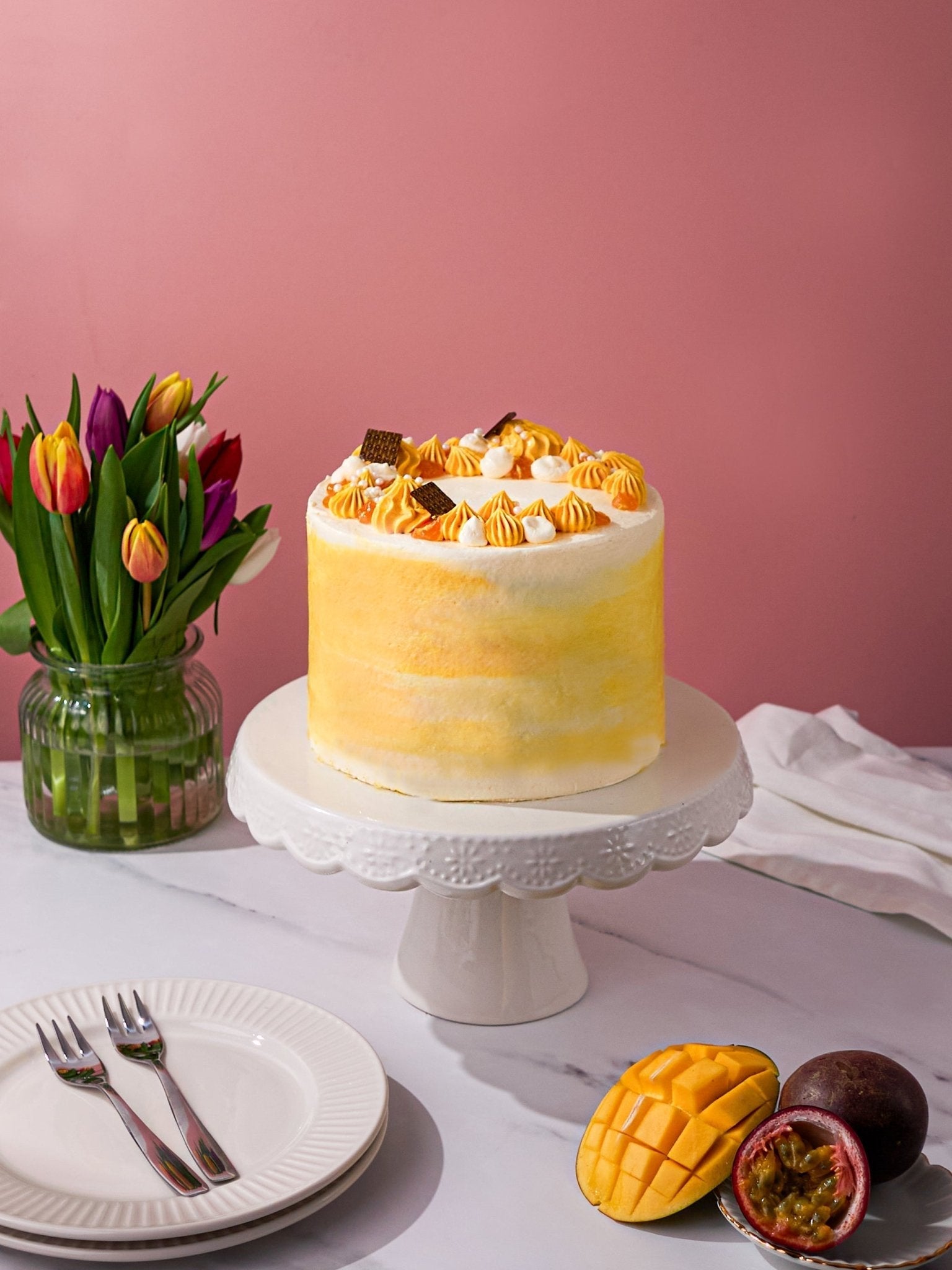 Patisserie Valerie Mango & Passionfruit Cake - Biscuiteers