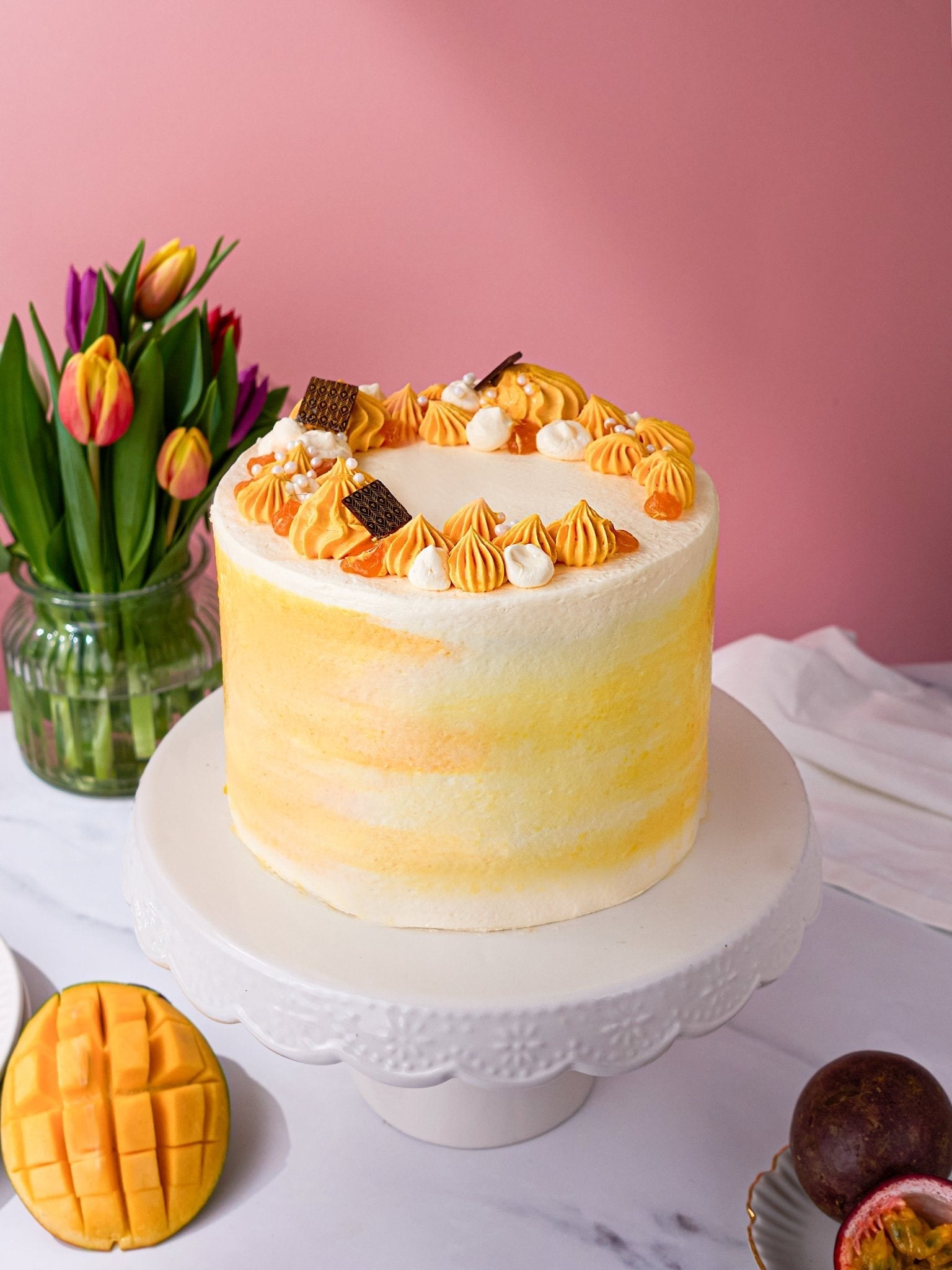 Patisserie Valerie Mango & Passionfruit Cake - Biscuiteers