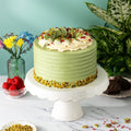 Patisserie Valerie Pistachio and Raspberry Delight Cake - Biscuiteers