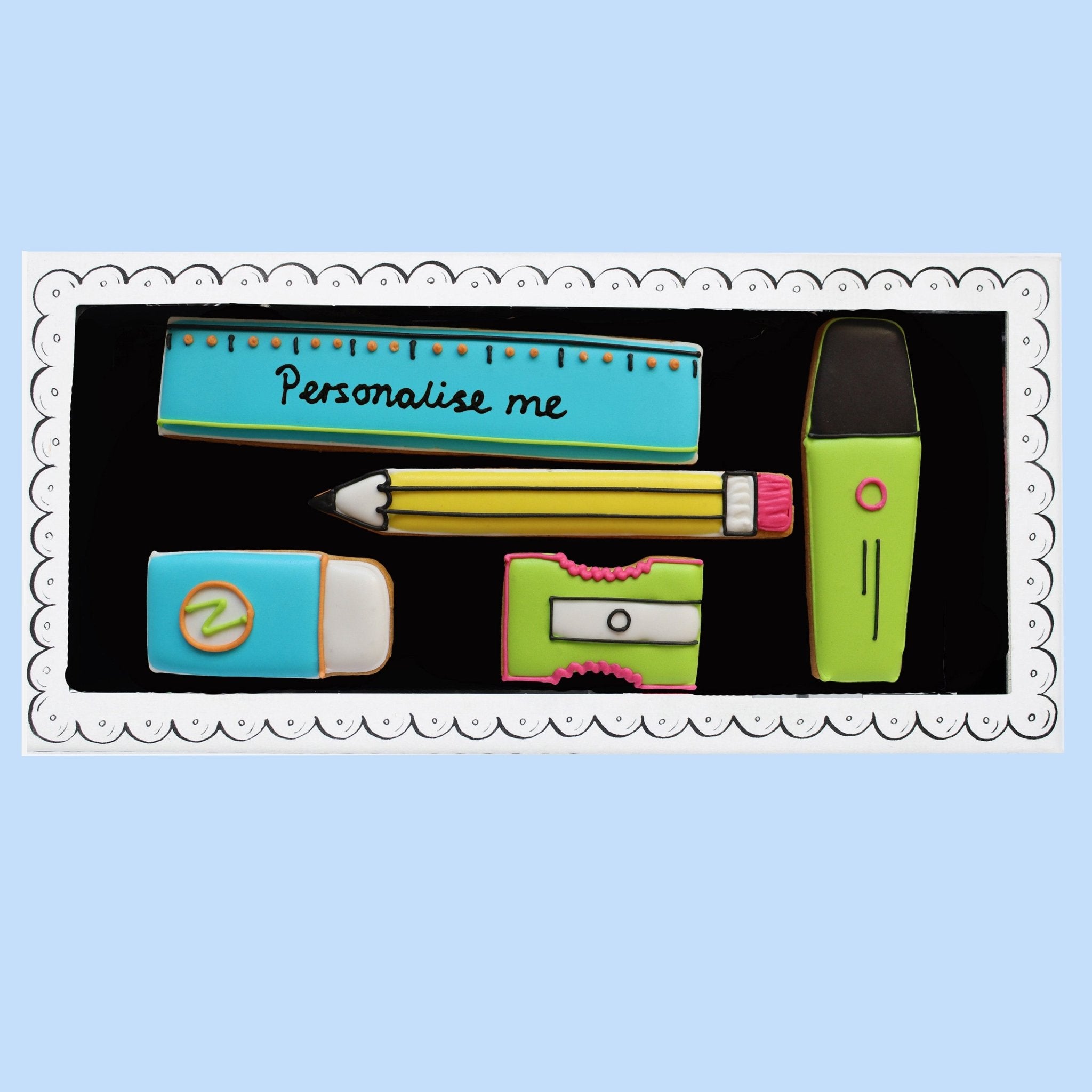 Pencil Case Letterbox Biscuits - Biscuiteers