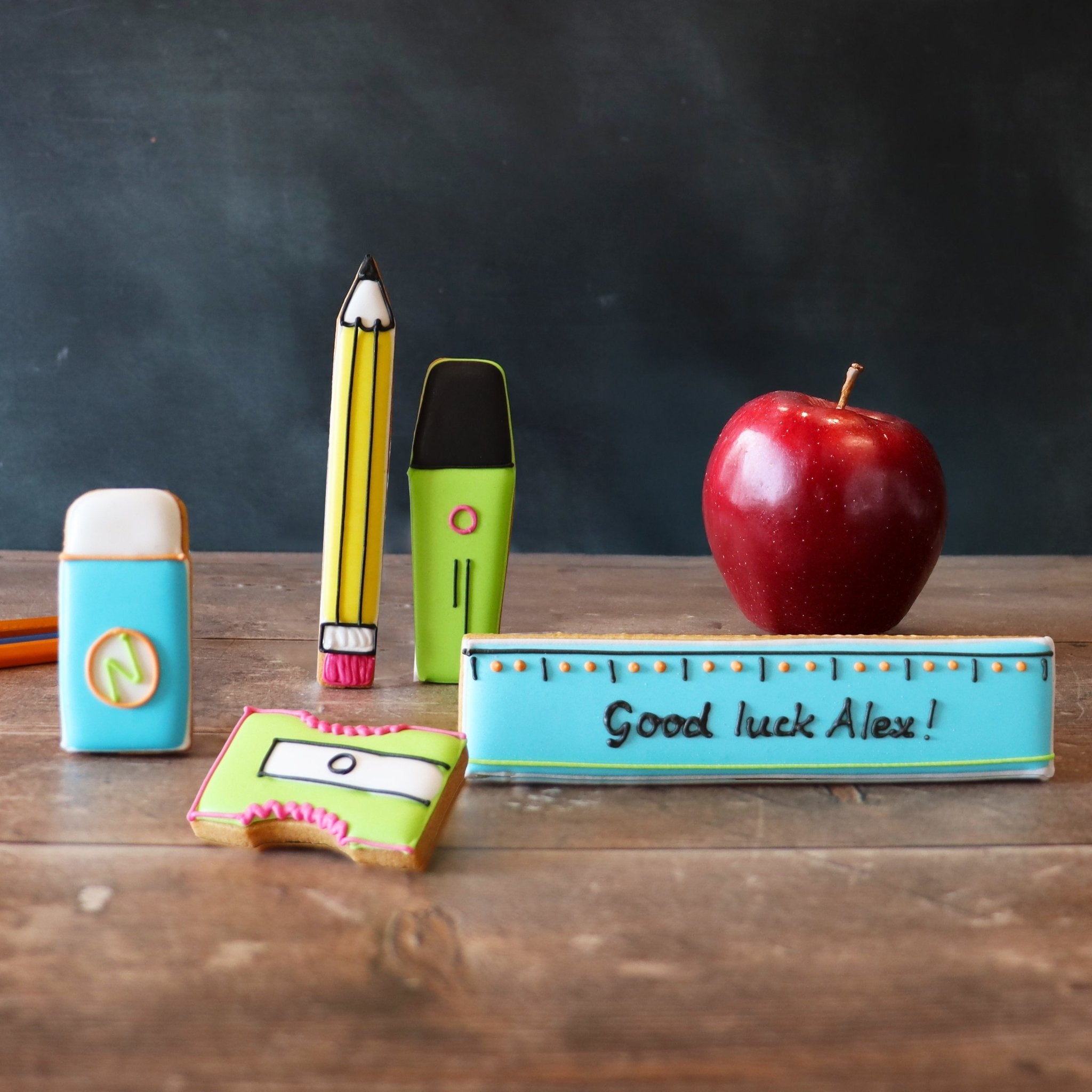 Pencil Case Letterbox Biscuits - Biscuiteers