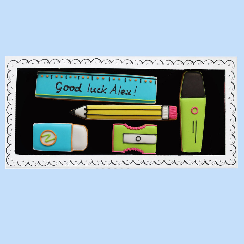 Pencil Case Letterbox Biscuits - Biscuiteers
