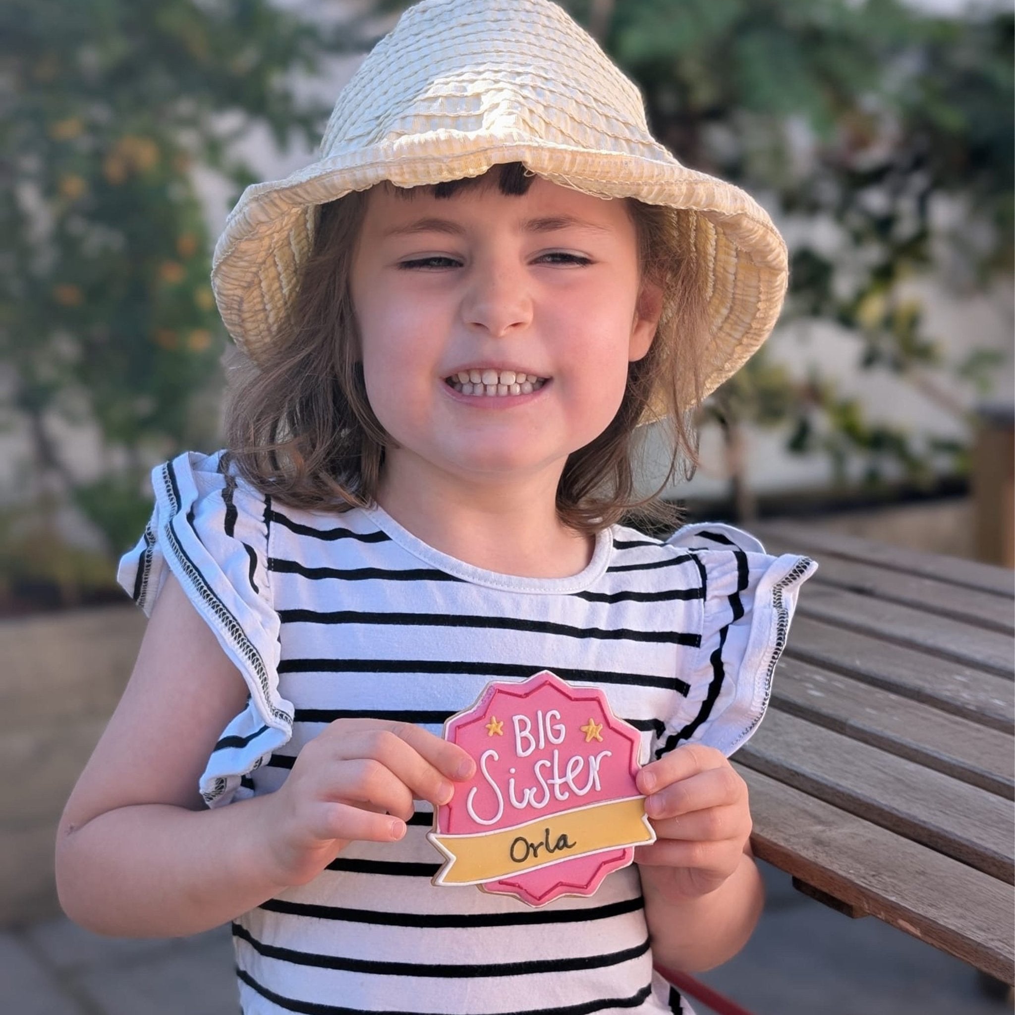 Personalised Big Sister Badge Letterbox Biscuit - Biscuiteers