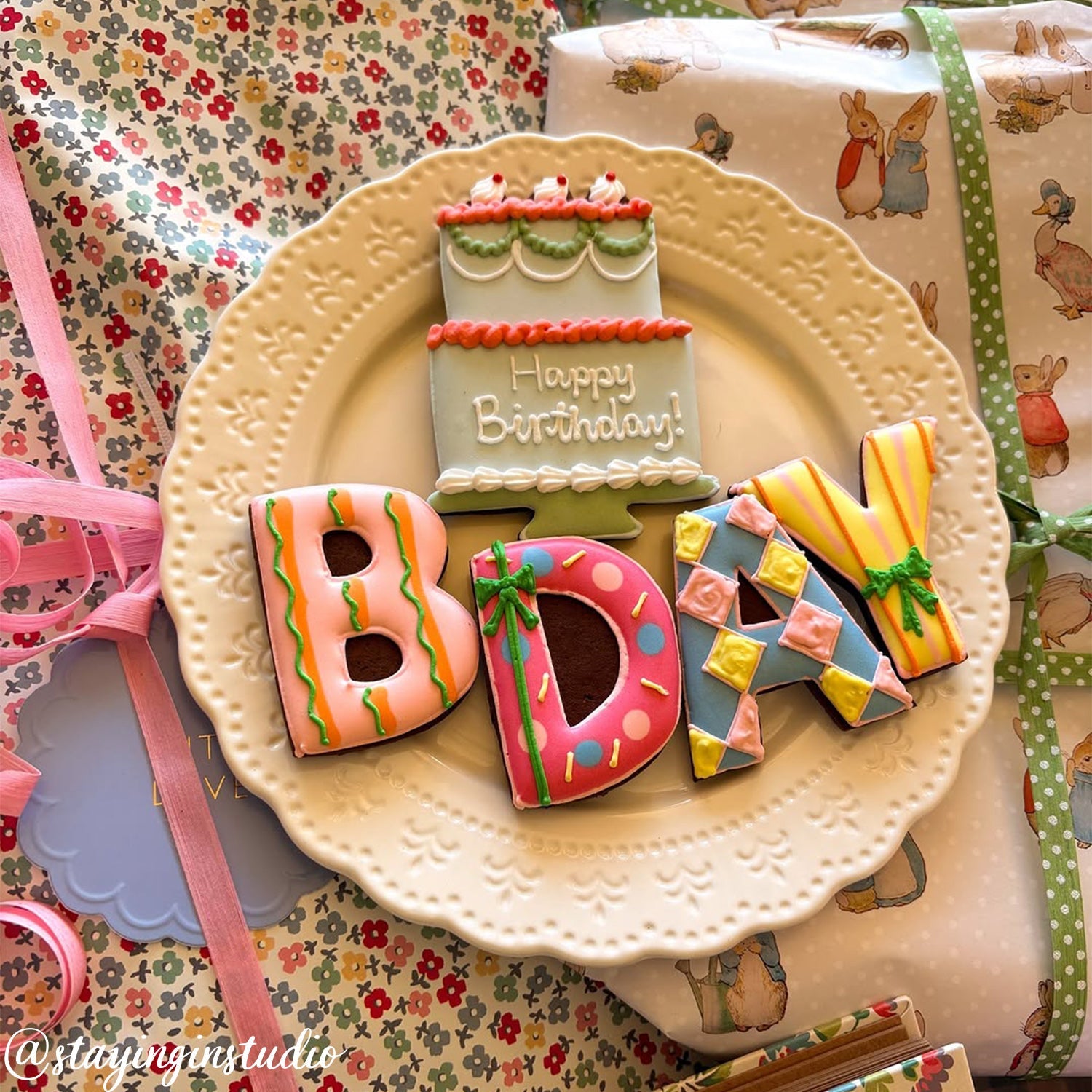 Personalised Birthday Cake Letterbox Biscuit - Biscuiteers