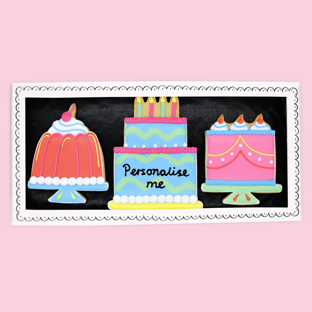 Personalised Birthday Cakes Letterbox Biscuits - Biscuiteers