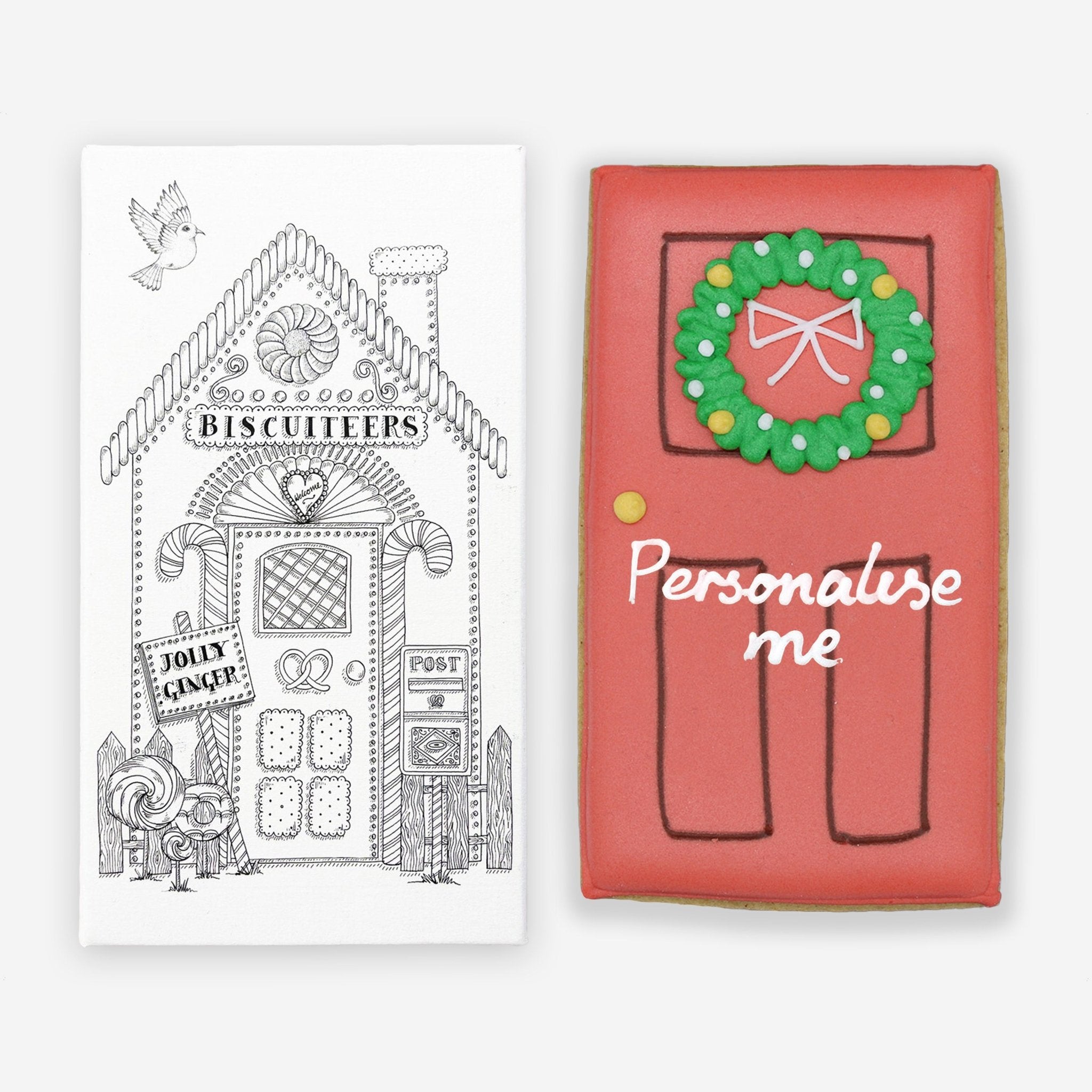 Personalised Christmas Door Letterbox Biscuit - Biscuiteers