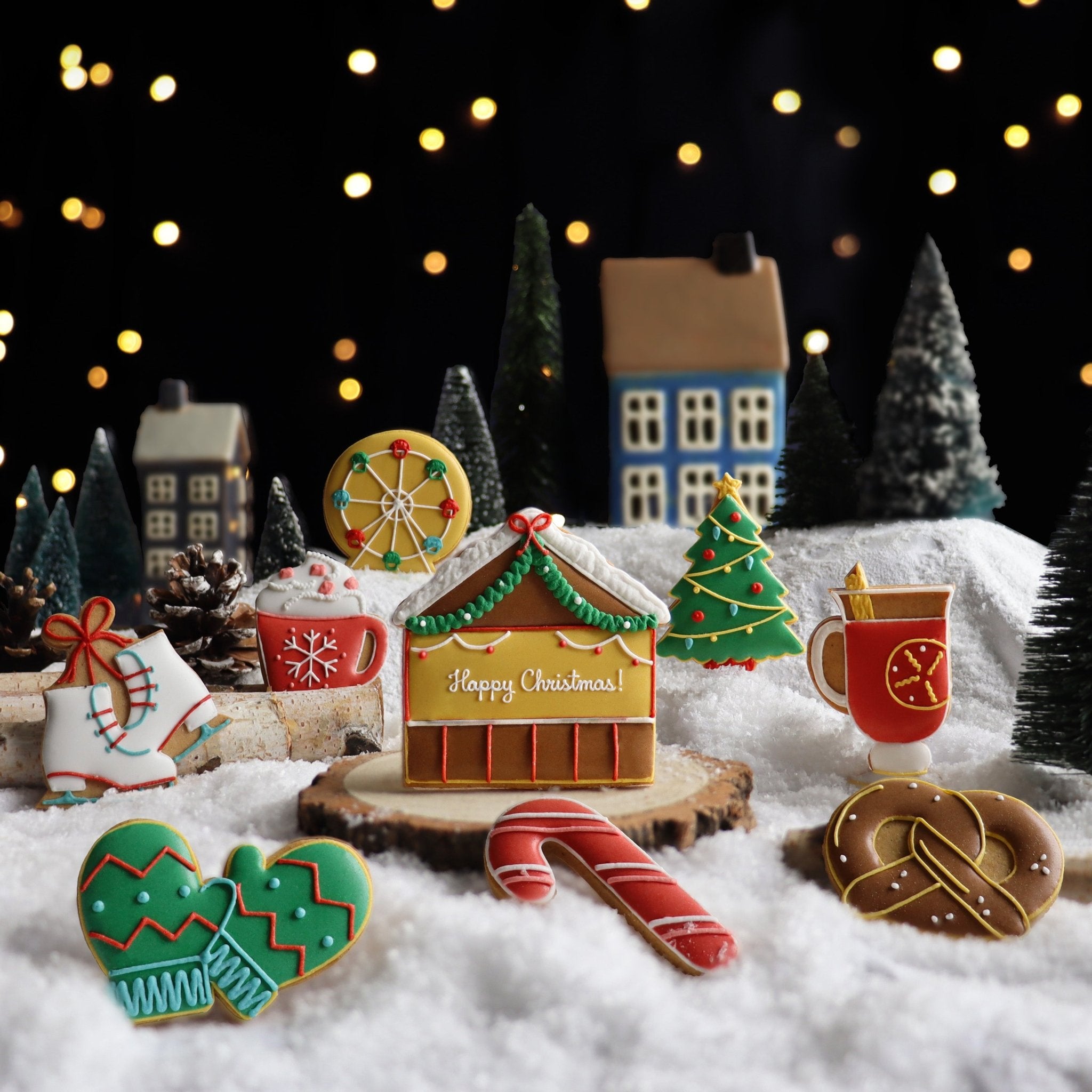 Personalised Christmas Market Biscuit Tin - Biscuiteers
