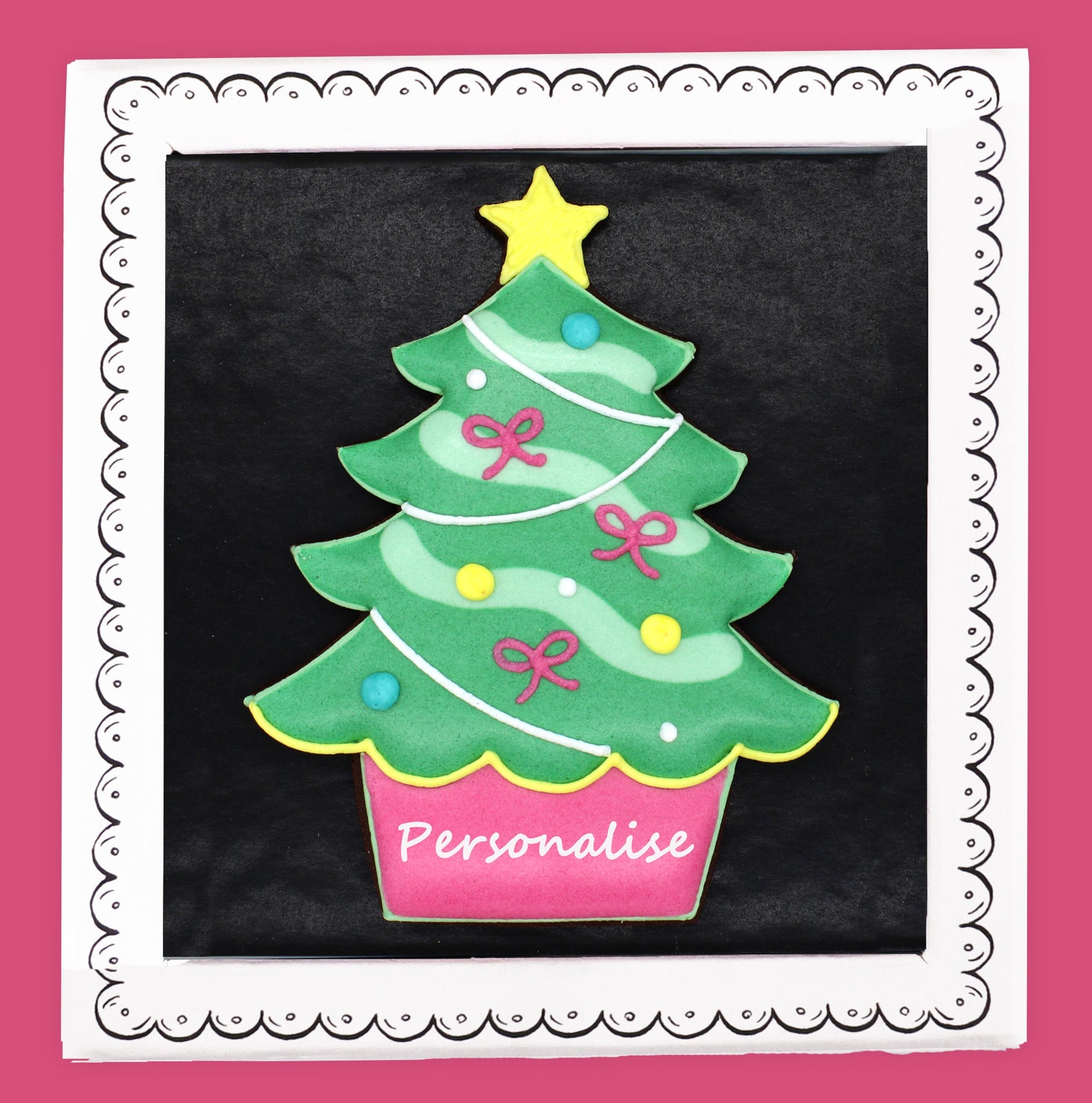 Personalised Christmas Tree Letterbox Biscuit - Biscuiteers
