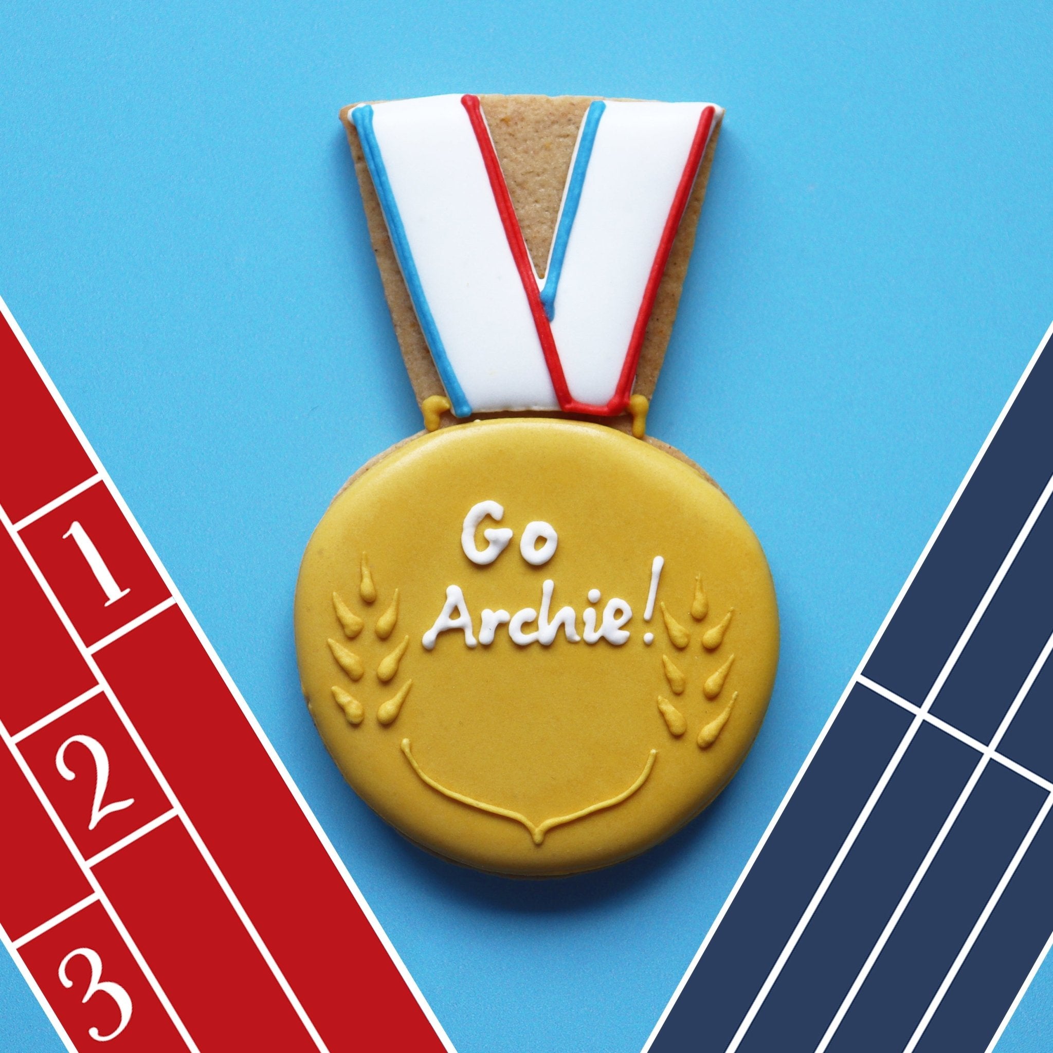 Personalised Gold Medal Letterbox Biscuit - Biscuiteers