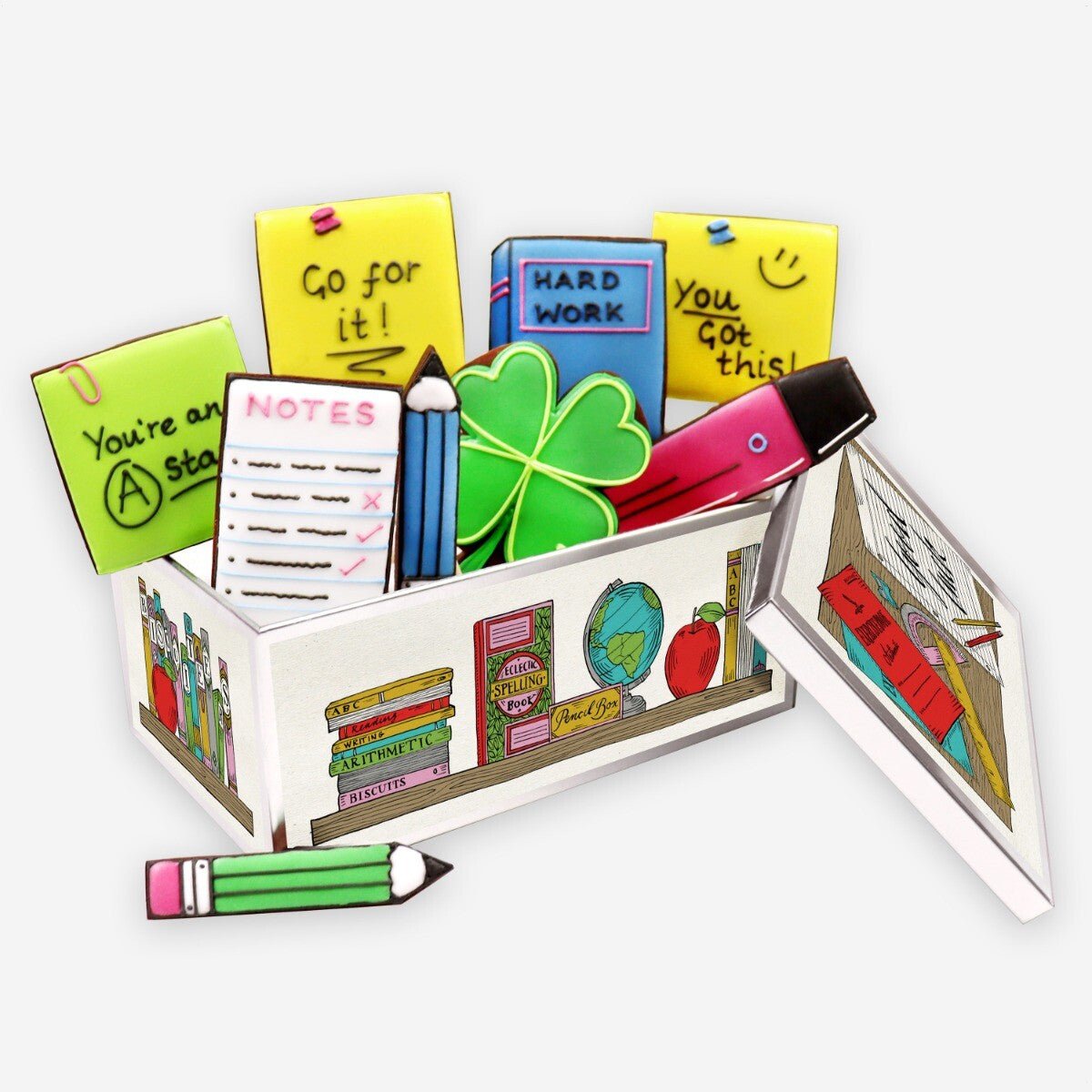 Personalised Good Luck Exams Biscuit Tin - Biscuiteers