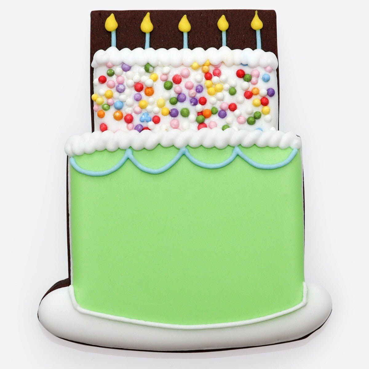 Personalised Green Birthday Cake Letterbox Biscuit - Biscuiteers