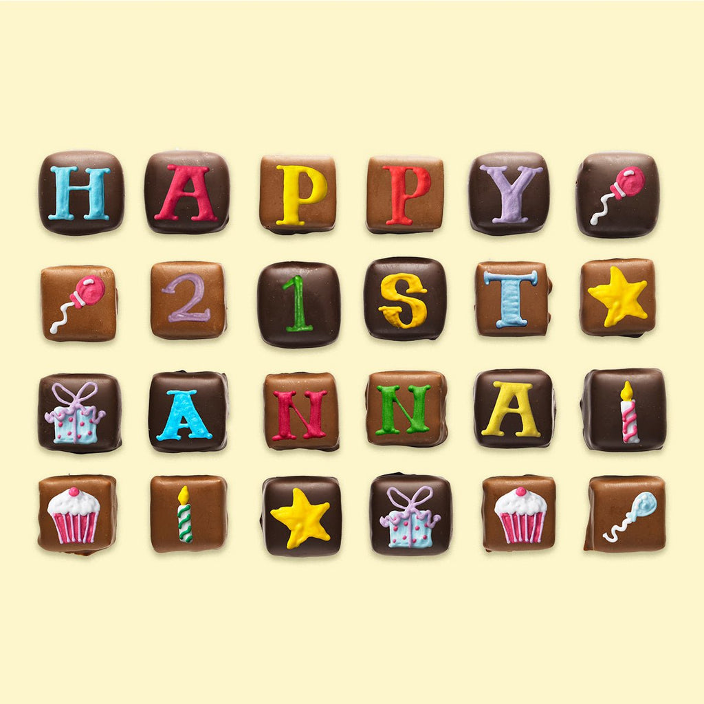 Personalised Medium Tin Birthday Celebration Chocolates - Biscuiteers