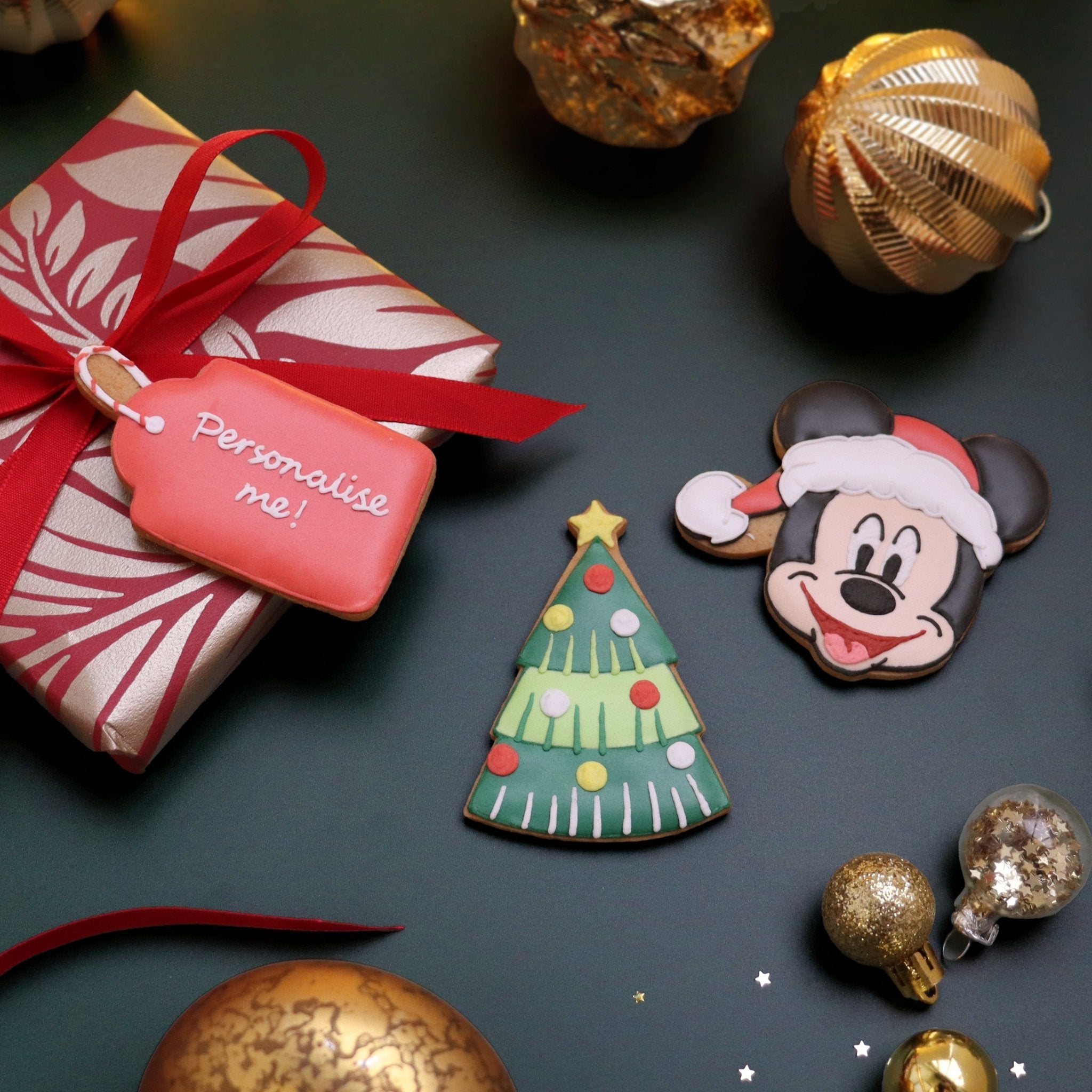 Personalised Mickey Mouse Christmas Letterbox Biscuits - Biscuiteers