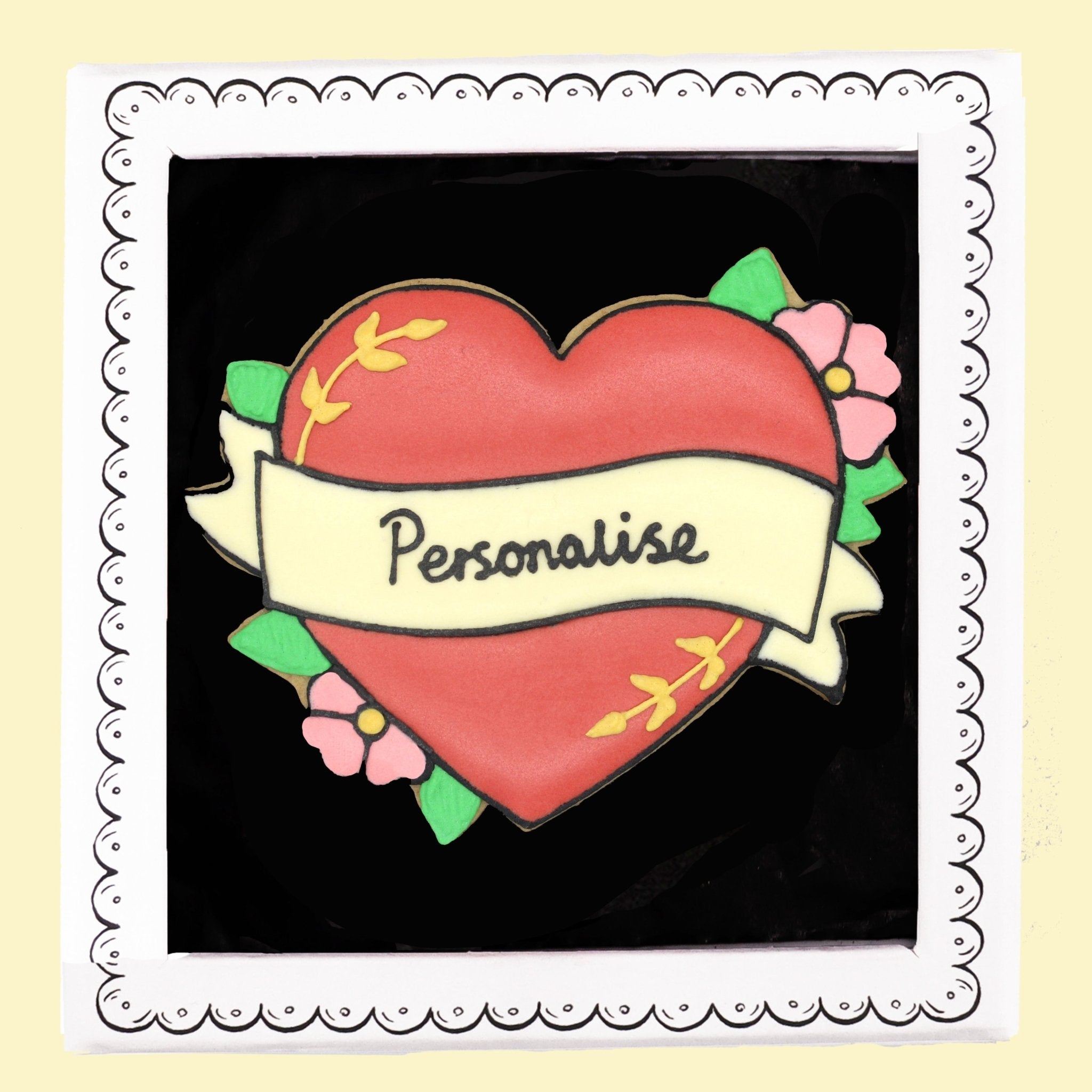 Personalised Heart Letterbox Biscuit
