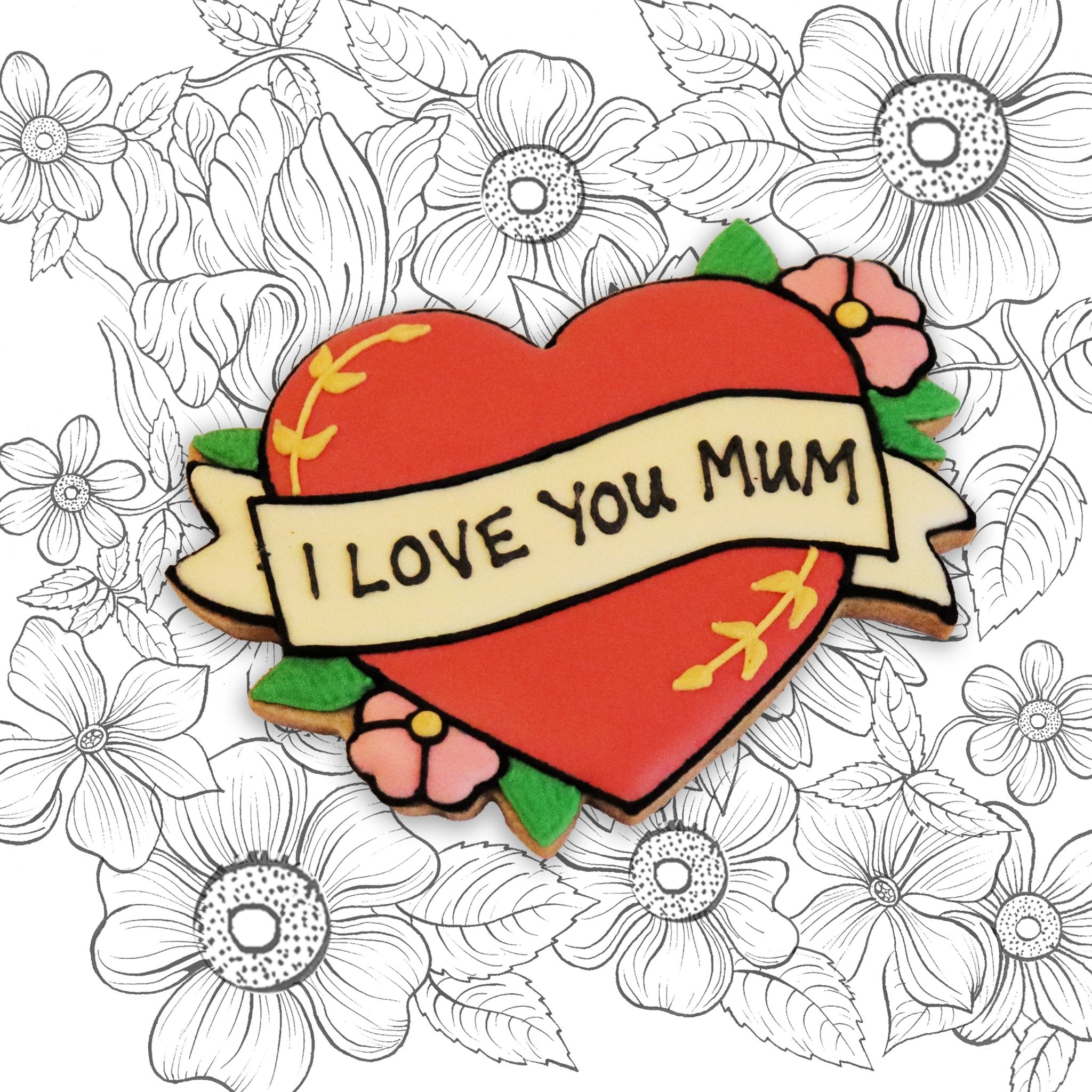 Personalised Mother's Day Heart Letterbox Biscuit - Biscuiteers